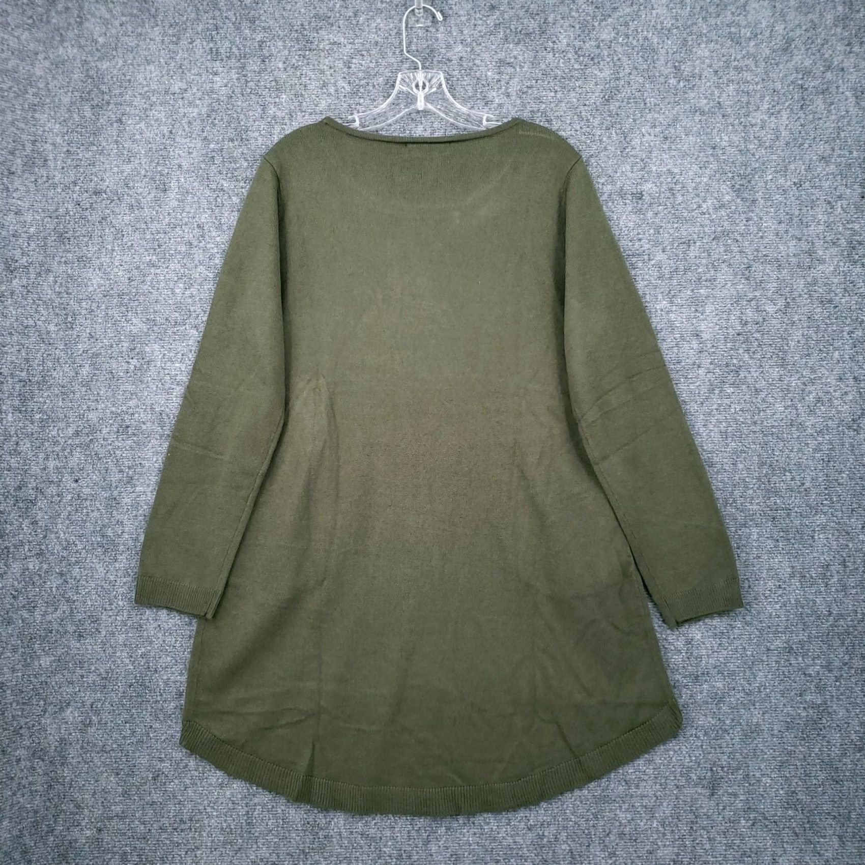 Vintage NYC Sweater Women Medium Green Long Sleeve Tunic Pullover Knit Size M / US 6-8 / IT 42-44 - 2 Thumbnail