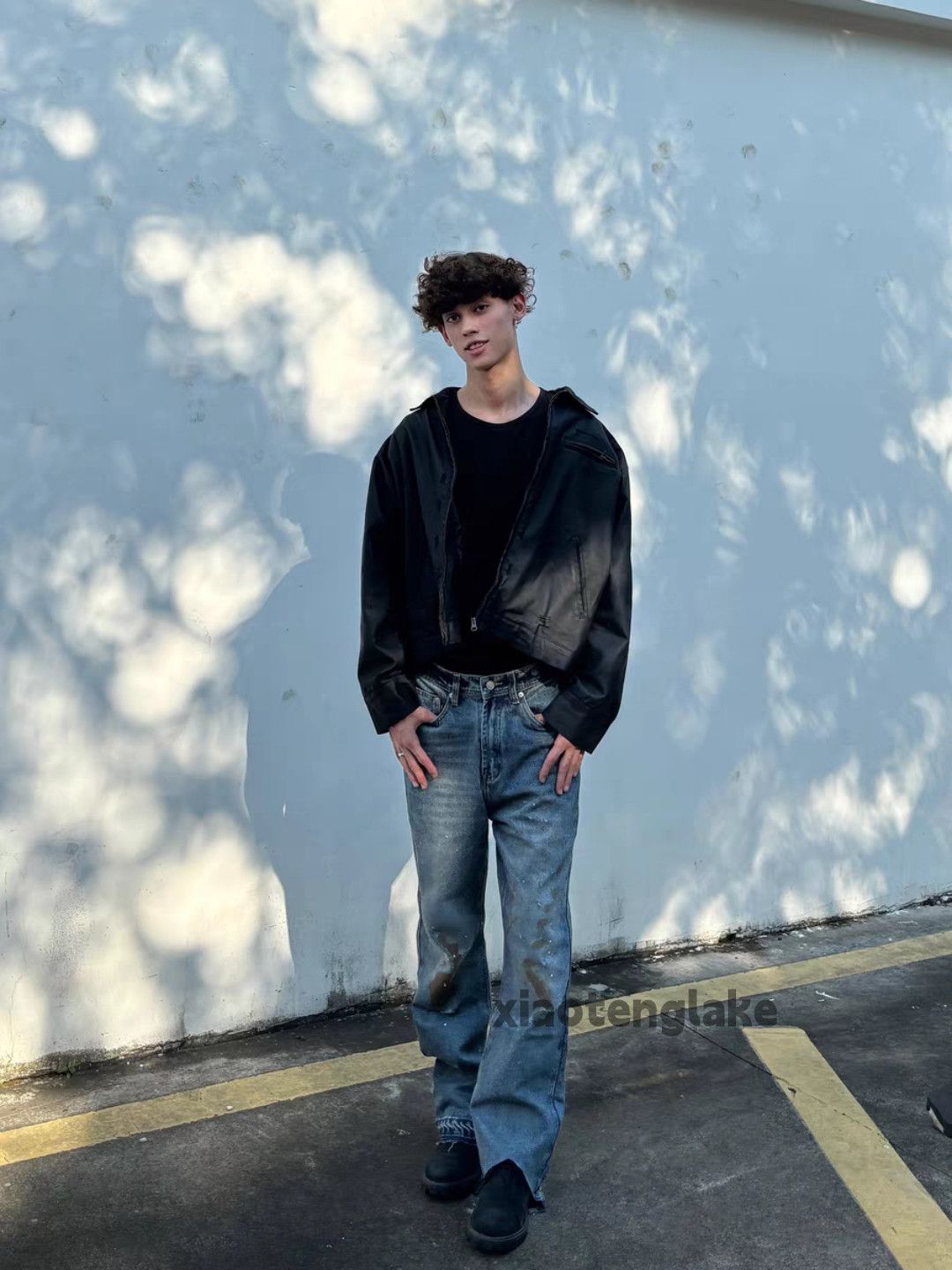 Jean × Vintage Unisex washed faded damaged ripped stain jeans Size US 30 / EU 46 - 3 Thumbnail