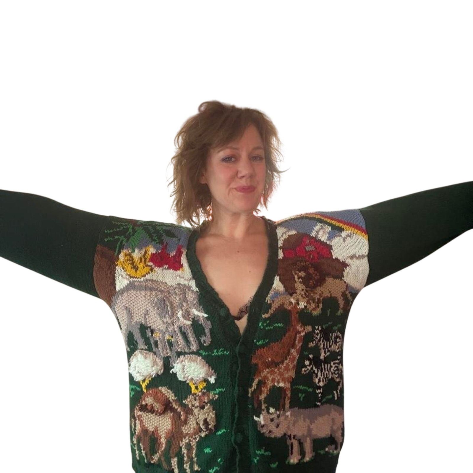 Other Vintage Heirloom Collectibles Noah’s Arc AMAZING cardigan Size L / US 10 / IT 46 - 2 Thumbnail