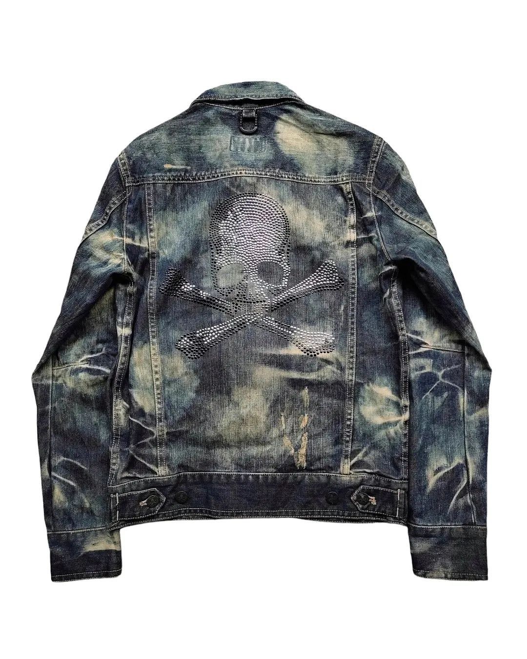 image of Roen X Semantic Desingn Acid Wash Truker Jacket in Denim, Men's (Size Medium)