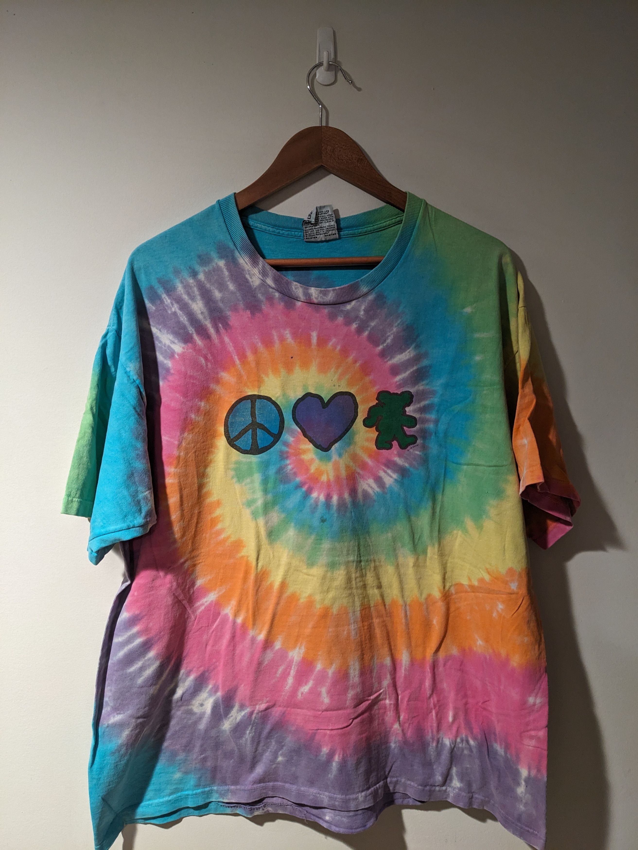 Grateful Dead × Vintage Vintage 1998 Grateful Dead Peace And Love X-Large T-Shirt Size US XL / EU 56 / 4 - 1 Thumbnail
