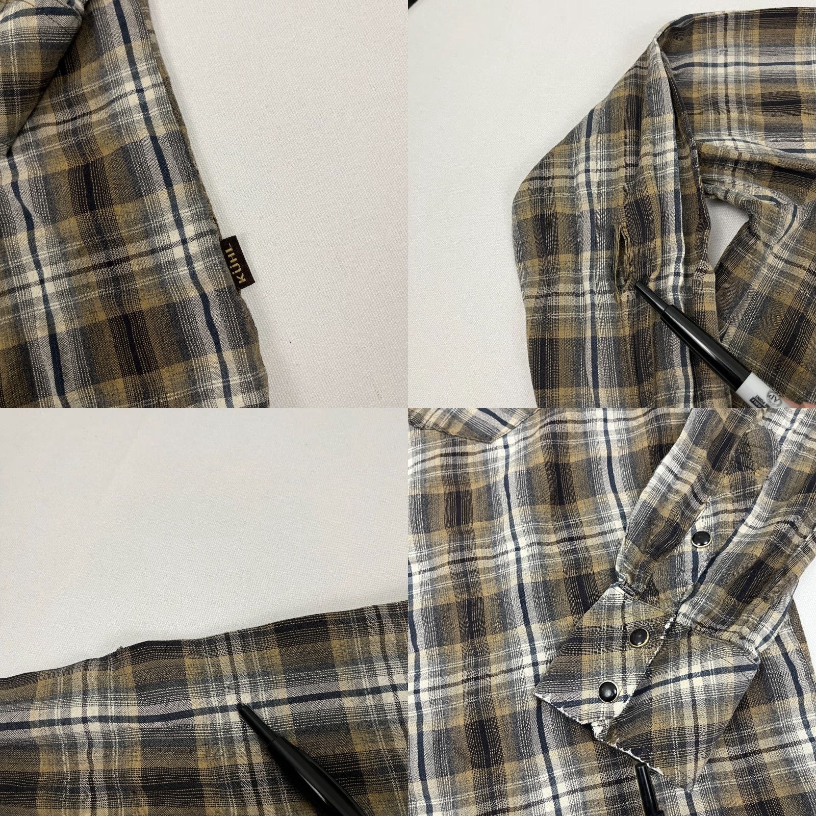 Vintage Kuhl Eluxur Shirt Mens XL Brown Plaid Pearl Snap Chest Pockets Hiking Outdoors Shirt Size US XL / EU 56 / 4 - 8 Thumbnail