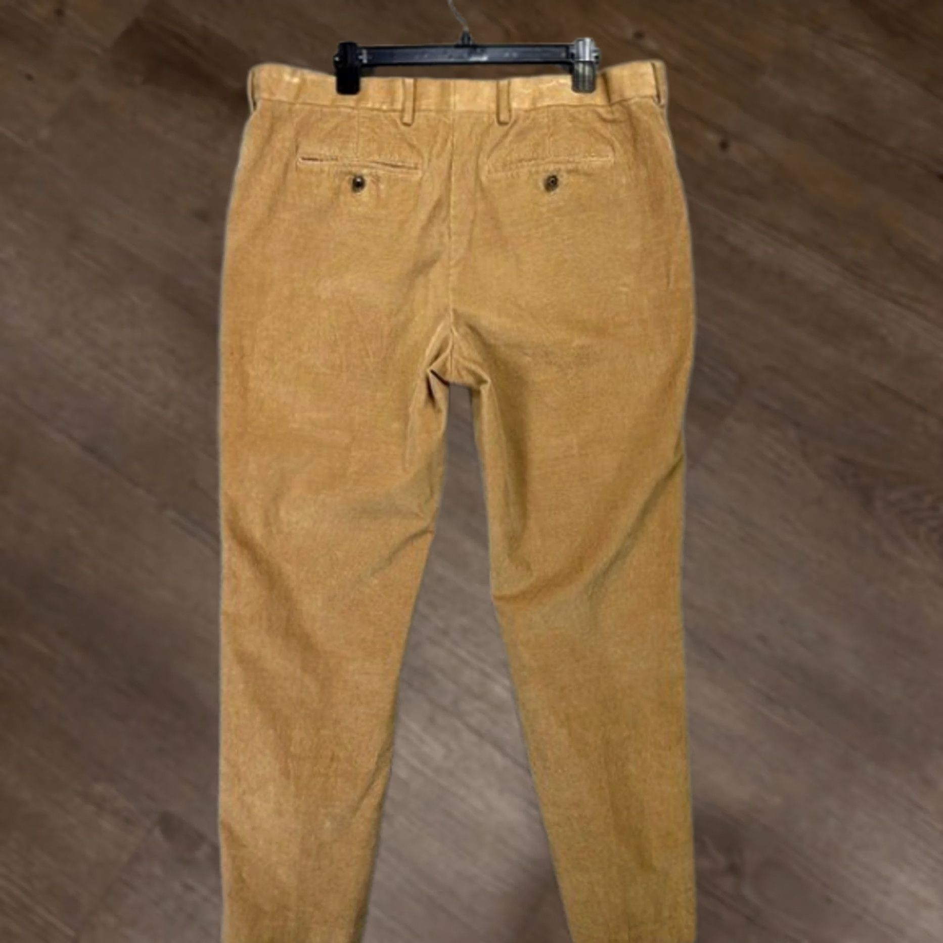 Lands' End Lands' End St. John Pants Mens 38 Tan Corduroy Traditional Fit Straight Stretch | Beige | Flat Front | 34 Inseam | Regular Size US 38 / EU 54 - 1 Thumbnail