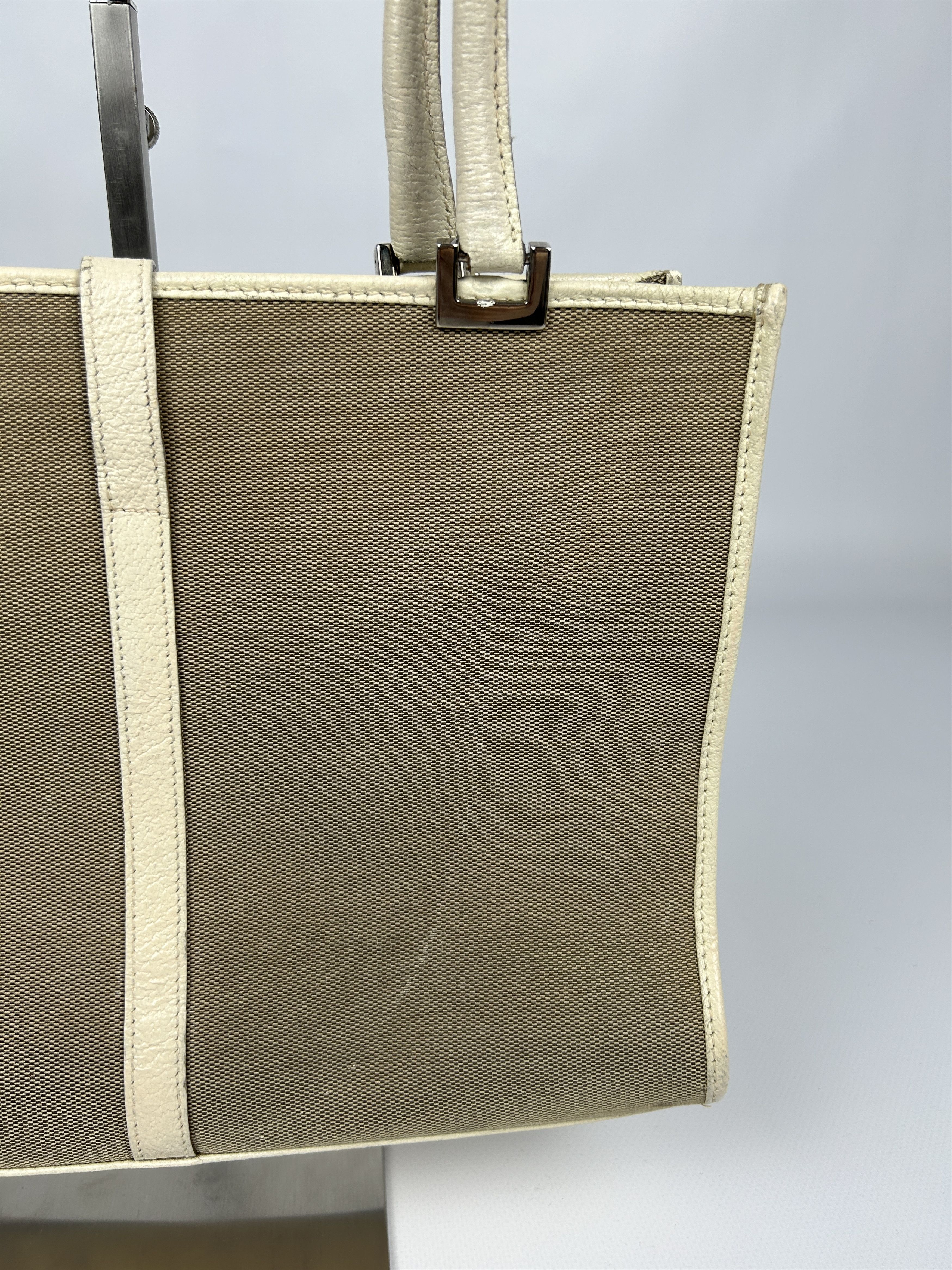 Gucci Vtg Gucci jackie line canvas tote bag with leather trim Size ONE SIZE - 10 Thumbnail