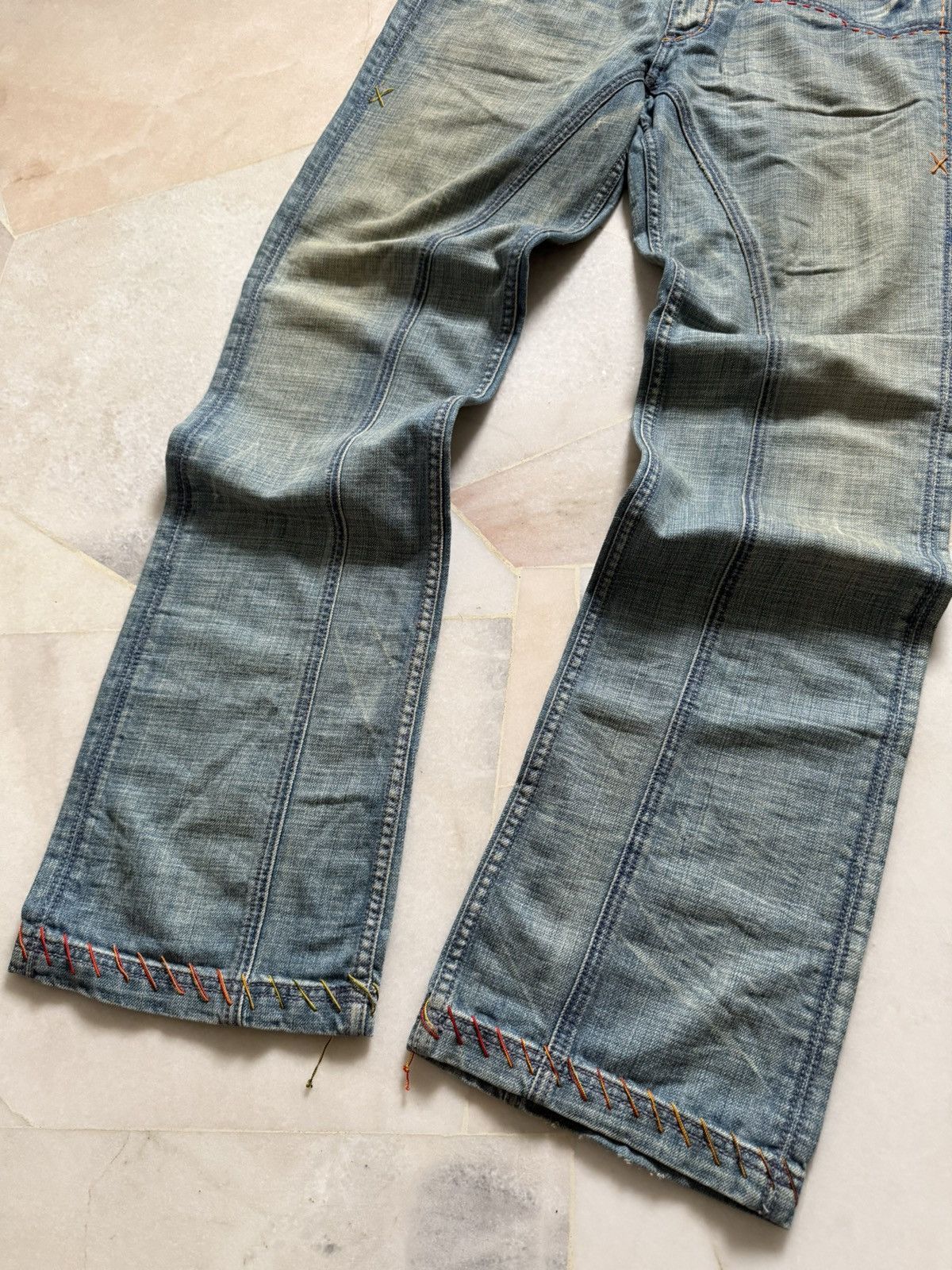 Japanese Brand Vintage 90s antik Denim Usa Flare jeans Size US 32 / EU 48 - 4 Thumbnail