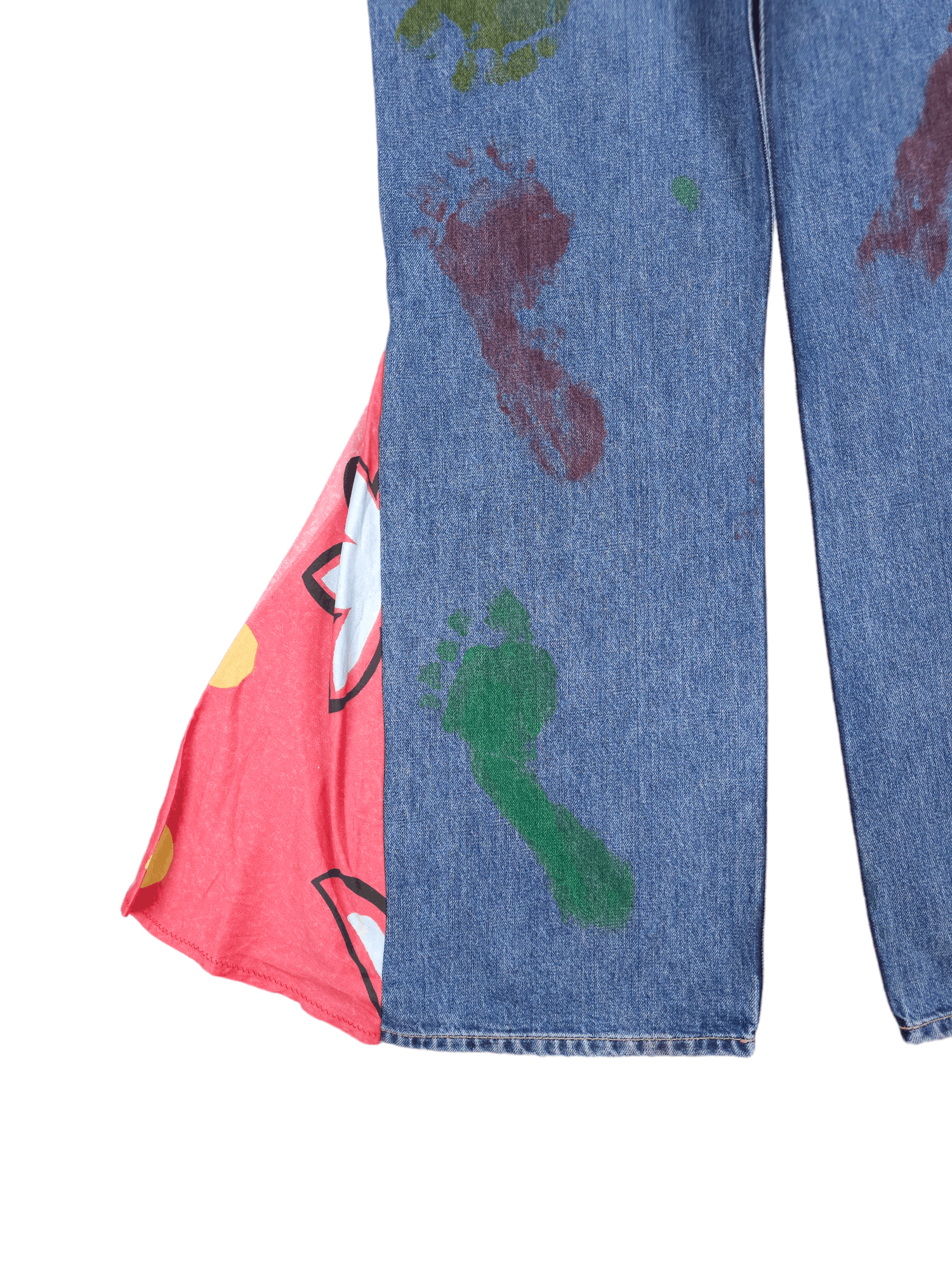 Big Star × Vintage 💎 Size 34/32 80's Hippie Big Star Crazy Blue Flared Jeans Size US 34 / EU 50 - 12 Thumbnail