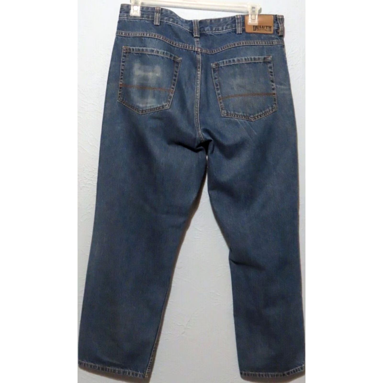 Vintage Duluth Men's 36x30 Jeans 5-Pocket Straight Zip Blue Denim Cotton Blend Relaxed Regular Inseam 30 Retro? (omit) Size US 36 / EU 52 - 5 Thumbnail