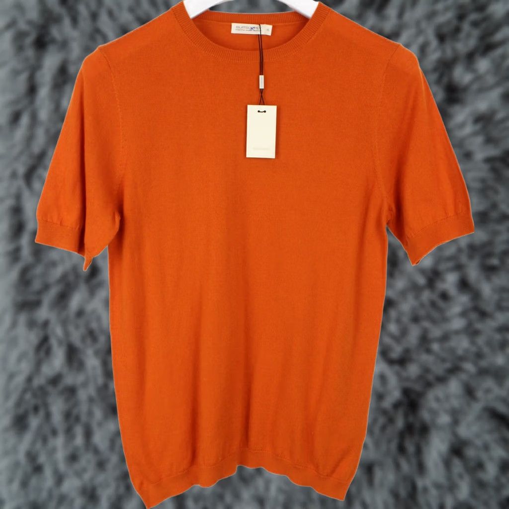 Suitsupply Suitsupply Olympics T-Shirt Women's XL Merino Wool Cotton Knit Short Sleeve Orange Crew Neck Logo Knit Size XL / US 12-14 / IT 48-50 - 1 Thumbnail