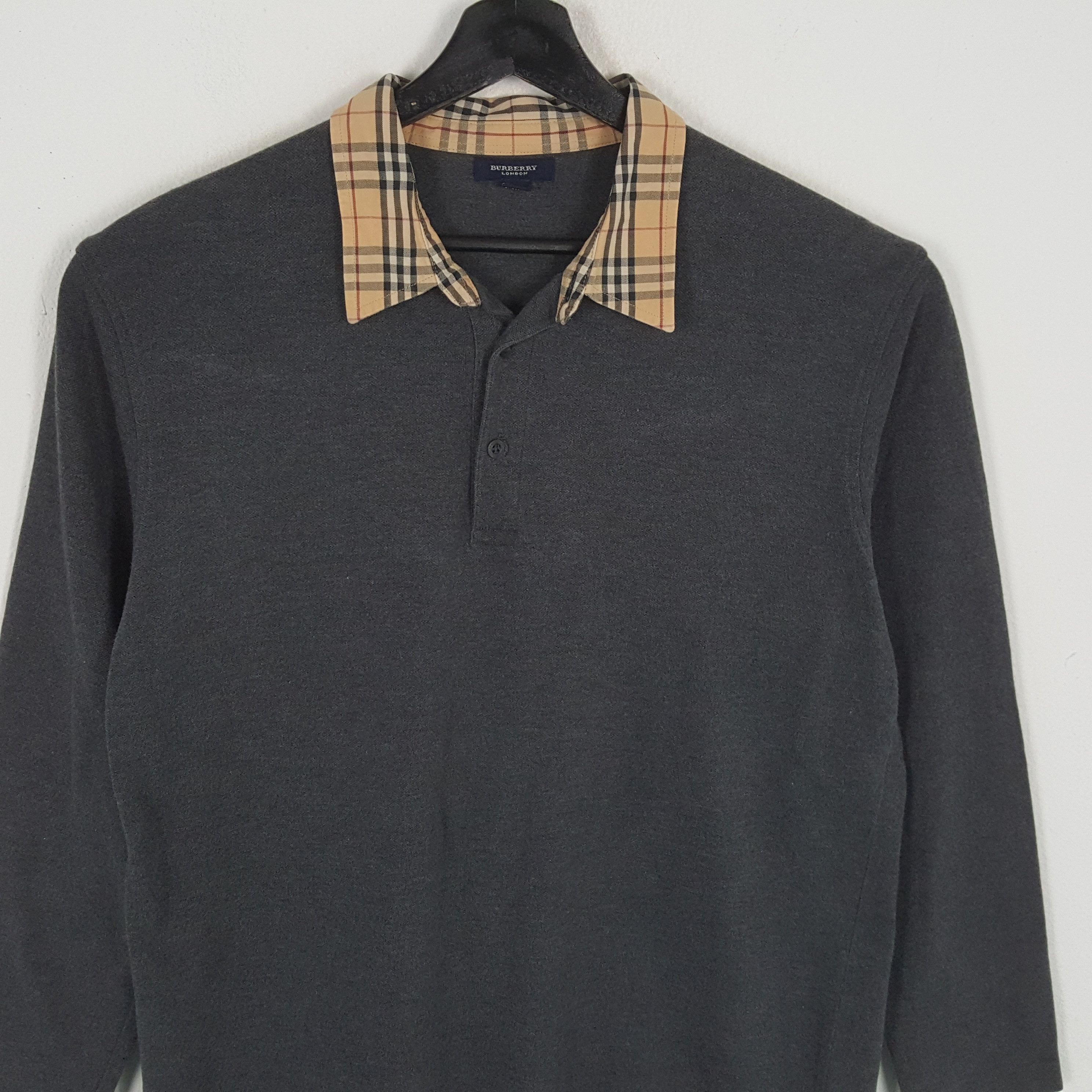 Burberry × Vintage BURBERRY LONDON Fashion Style Long Sleeve Polos Size US L / EU 52-54 / 3 - 2 Thumbnail