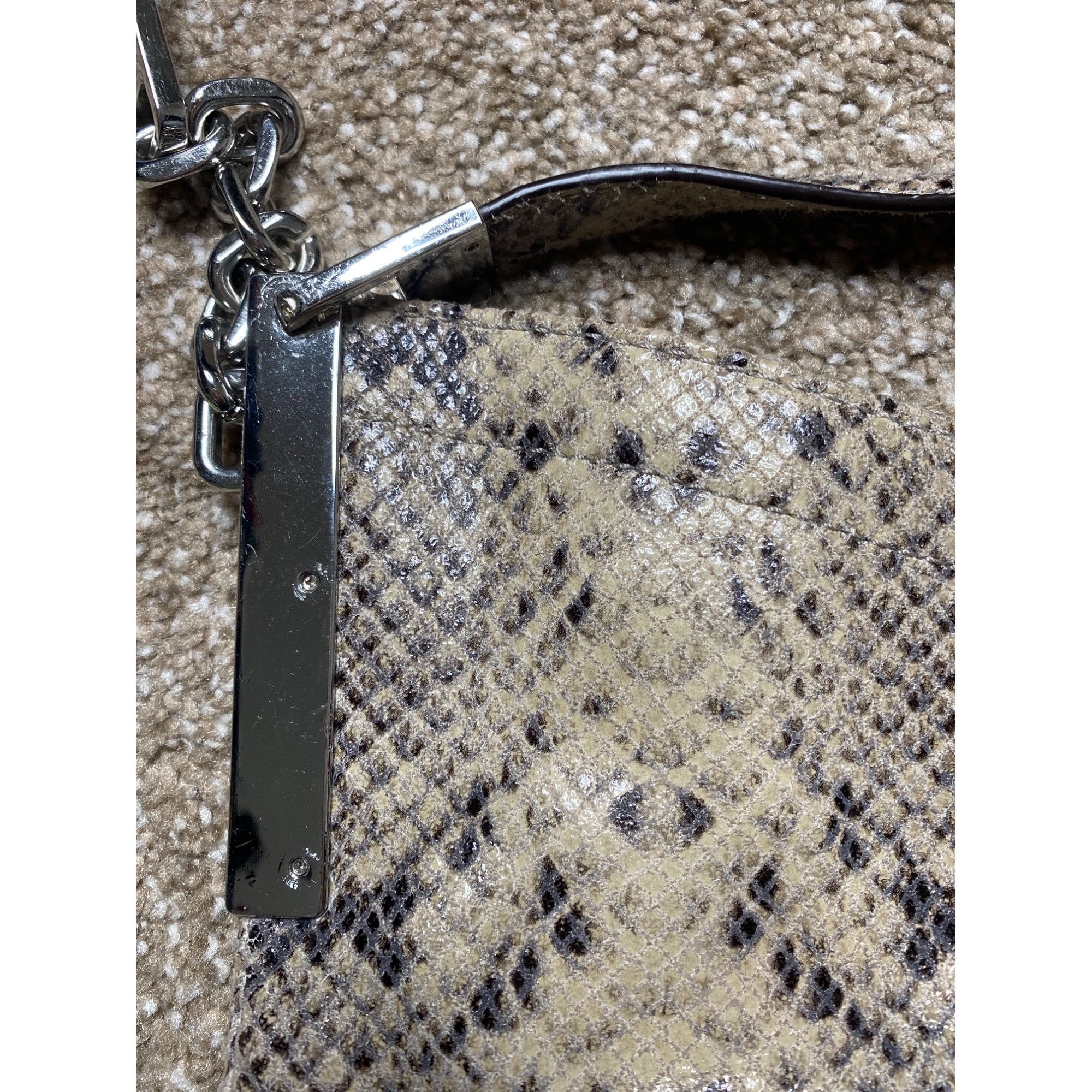Michael Kors MICHAEL KORS WOMEN'S BLACK & TAN PYTHON HOBO CROSSBODY BAG Size ONE SIZE - 3 Thumbnail