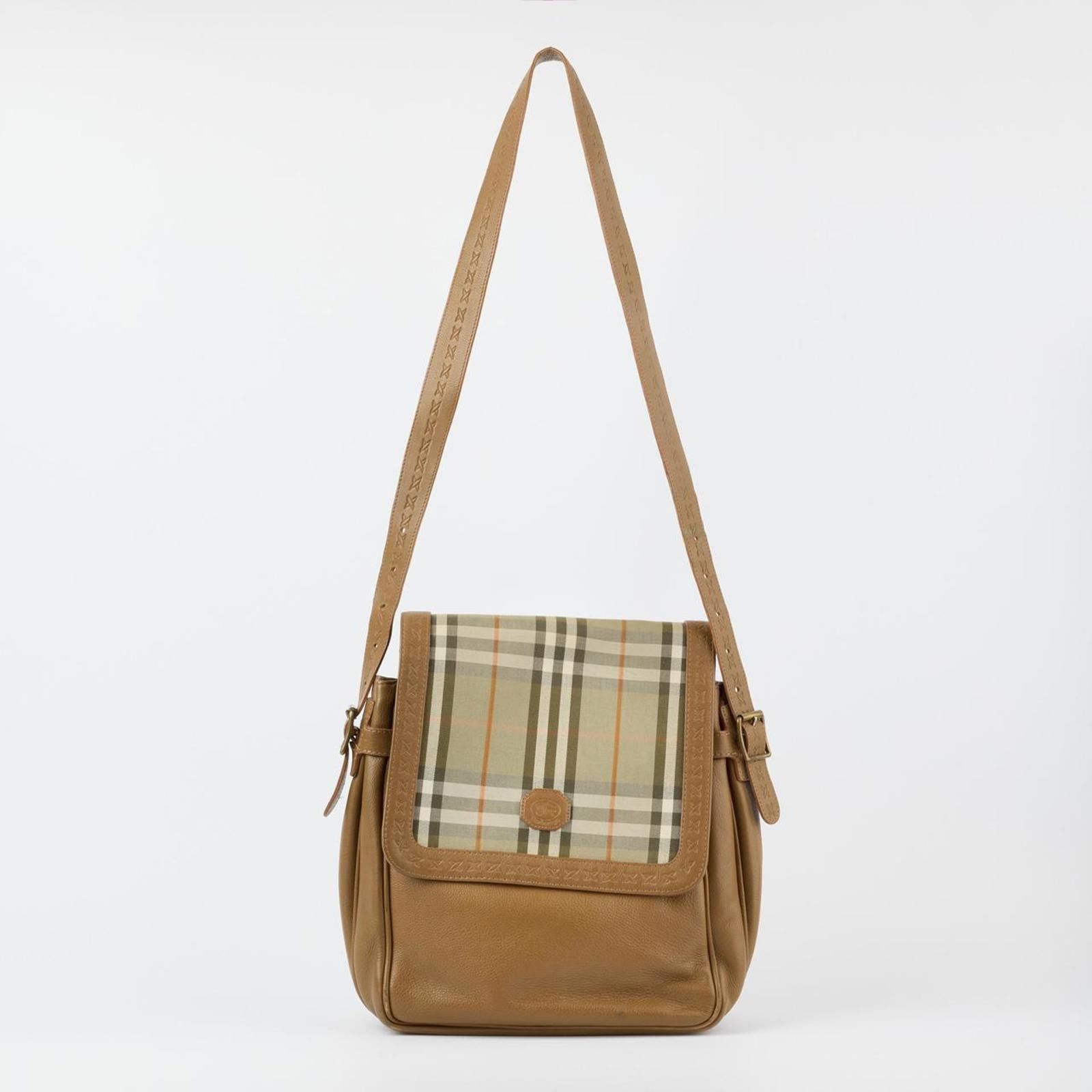 Burberry Burberrys Vintage Leather Nova Check Shoulder Crossbody Bag Size ONE SIZE - 2 Thumbnail
