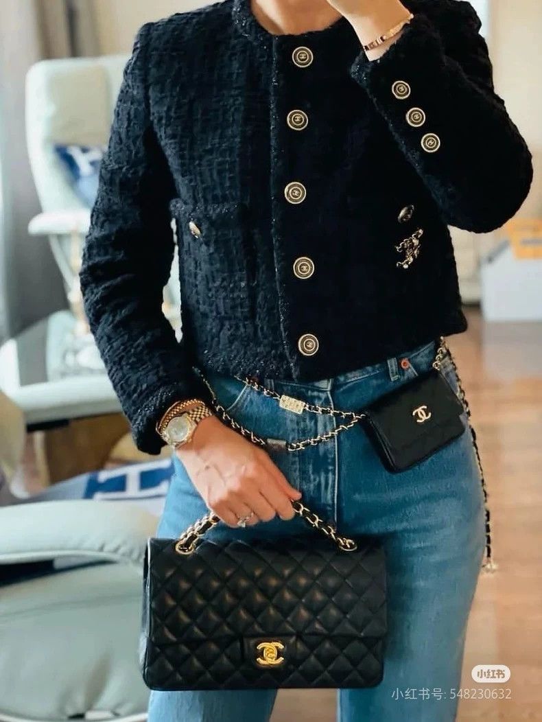 Chanel Chanel 20B classic black two-pocket woven jacket Size XS / US 0-2 / IT 36-38 - 4 Thumbnail
