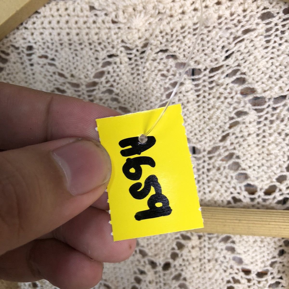 Homespun Knitwear × Japanese Brand Japan vintage crochet mesh net Yellow Cardigan #A659 Size S / US 4 / IT 40 - 10 Thumbnail