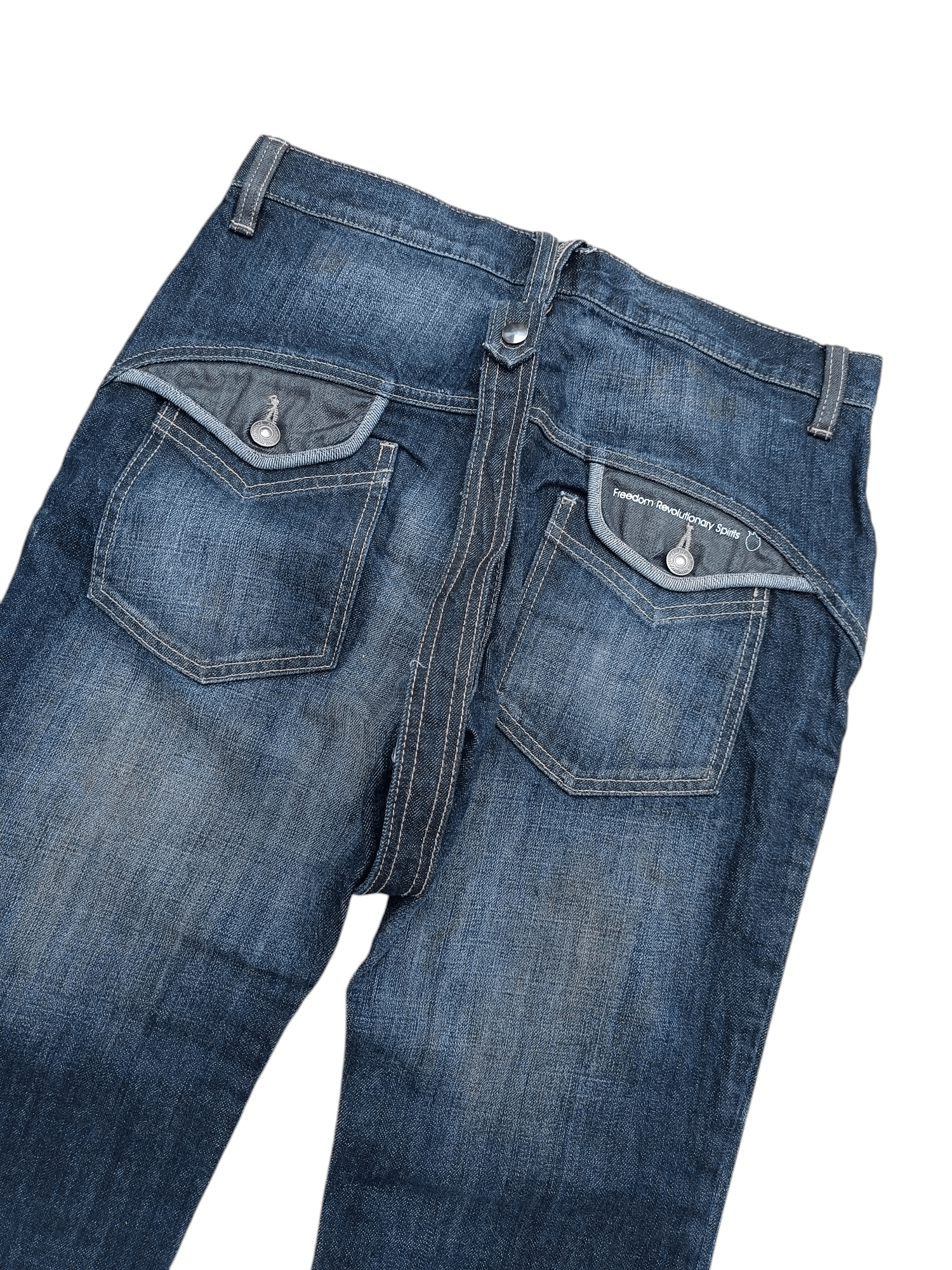 14th Addiction SICK RARE 🔥 PPFM WITH STRAP WHISKERS FADED DENIM Size US 30 / EU 46 - 19 Thumbnail
