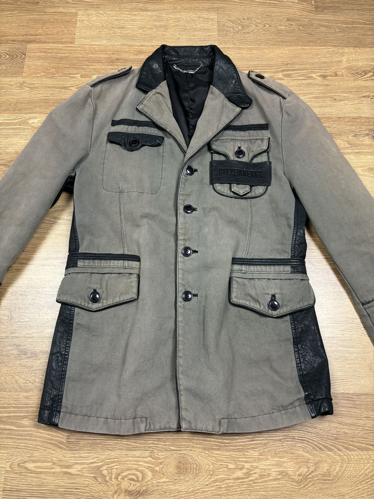 Dirk Bikkembergs 2000s Bikkembergs Utility Field Jacket with Leather Details Size US M / EU 48-50 / 2 - 4 Thumbnail