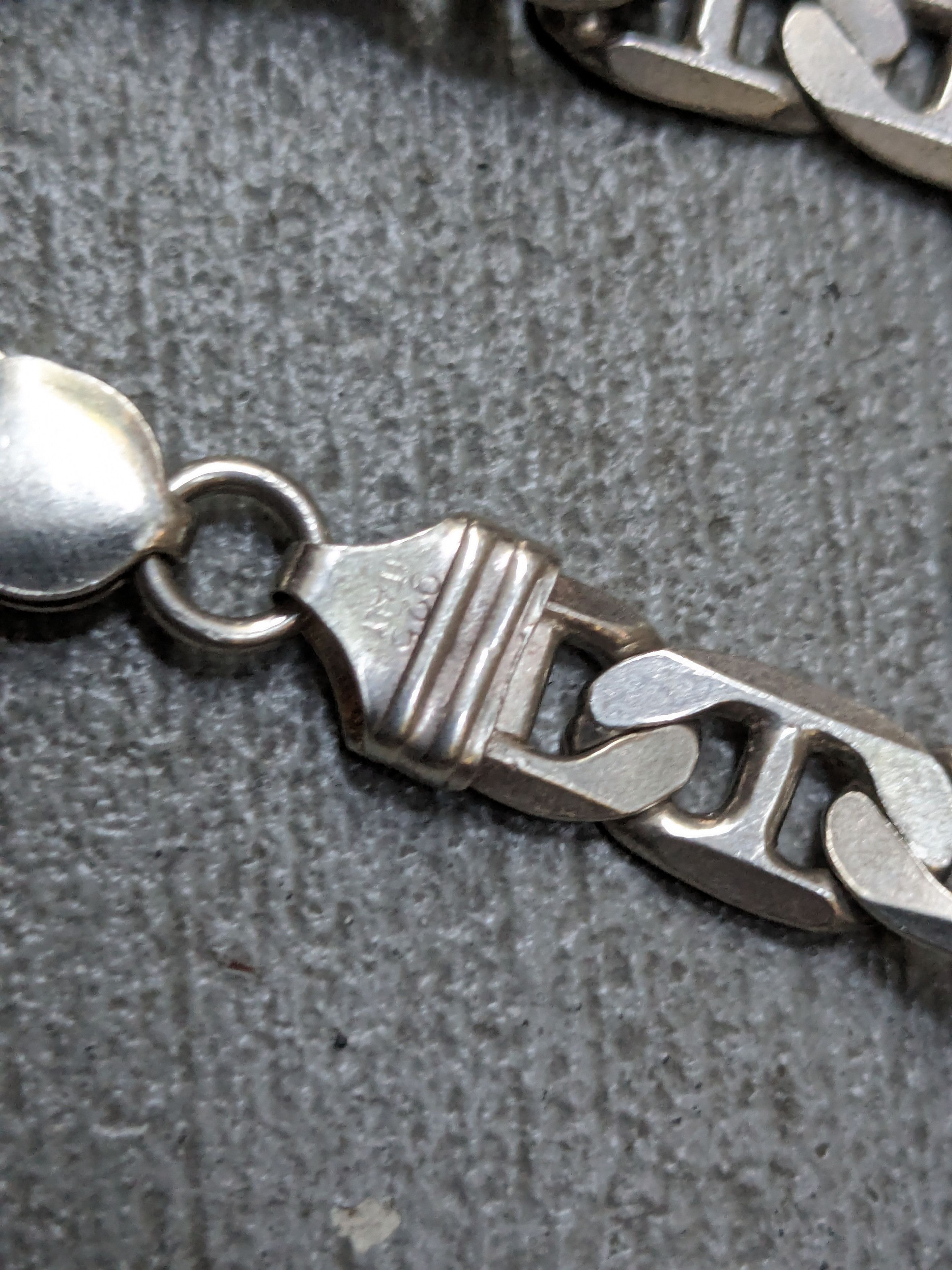 Jewelry Vintage Sterling Silver Necklace Mariner Anchor 22" Chunky Size ONE SIZE - 10 Thumbnail