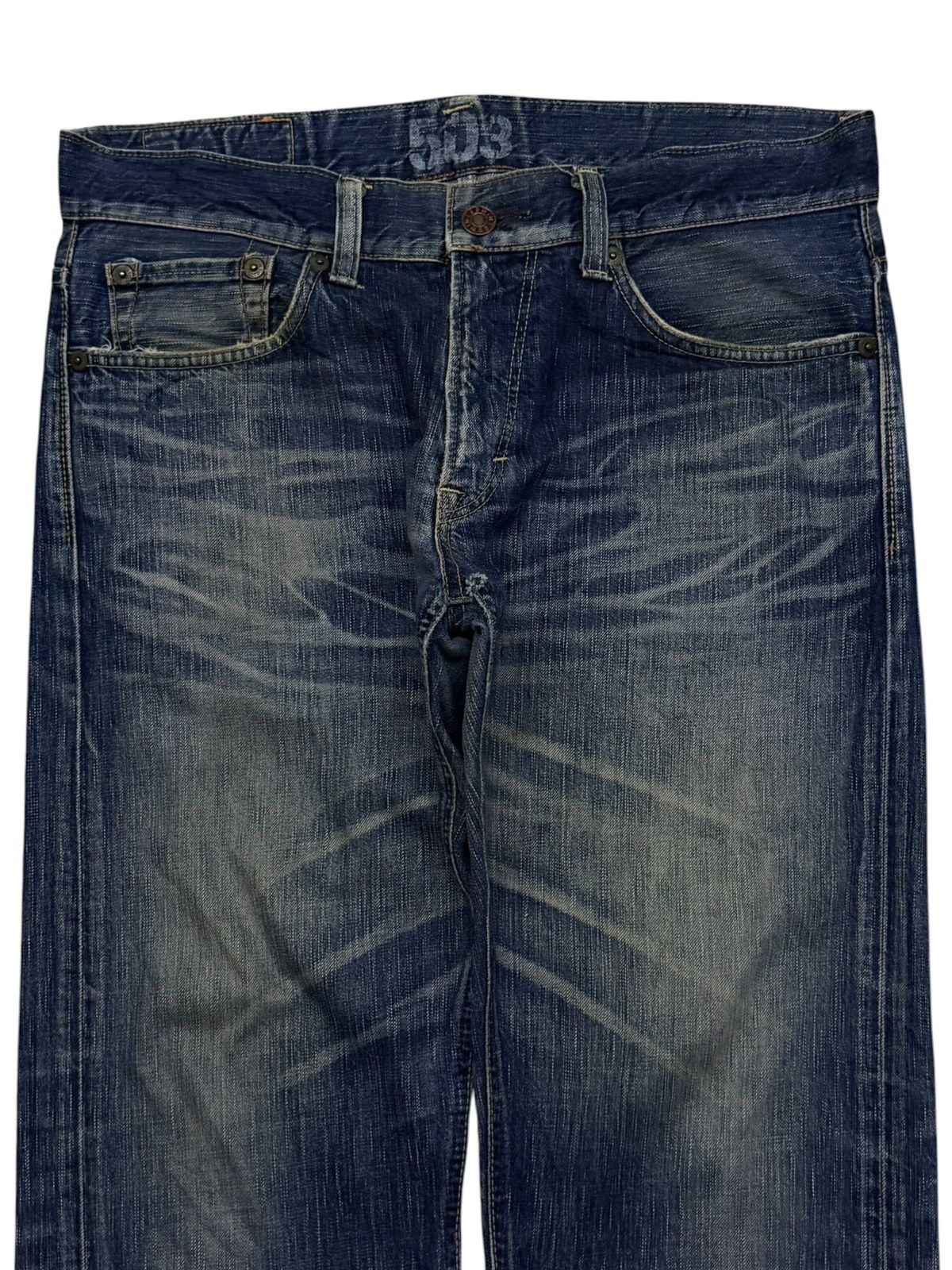 Edwin Vintage Edwin 503 Blue Trip Japan | Relaxed Straight | W37 Size US 37 - 4 Thumbnail