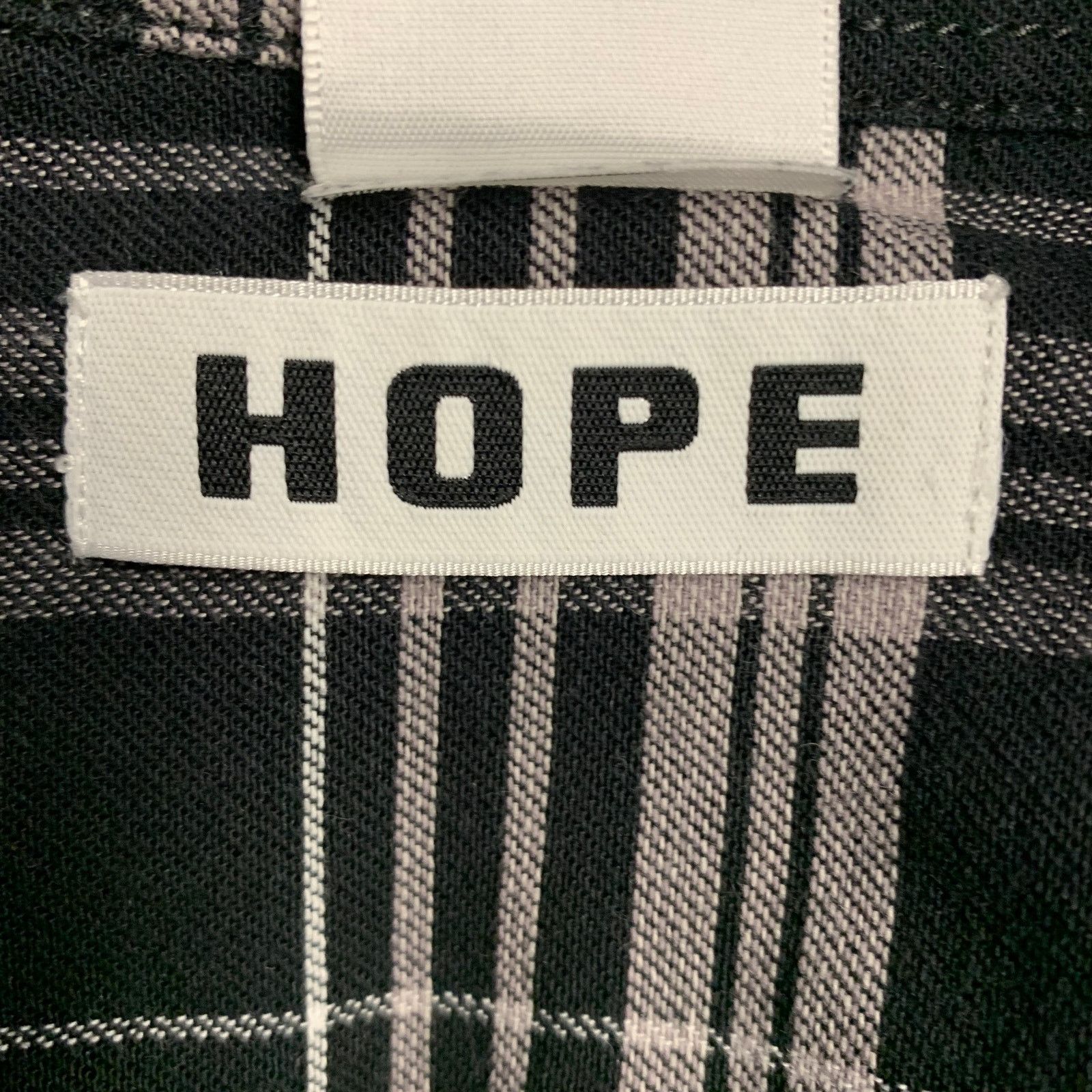 Hope HOPE Black Grey Plaid Cotton One Pocket Long Sleeve Shirt Size US L / EU 52-54 / 3 - 6 Thumbnail