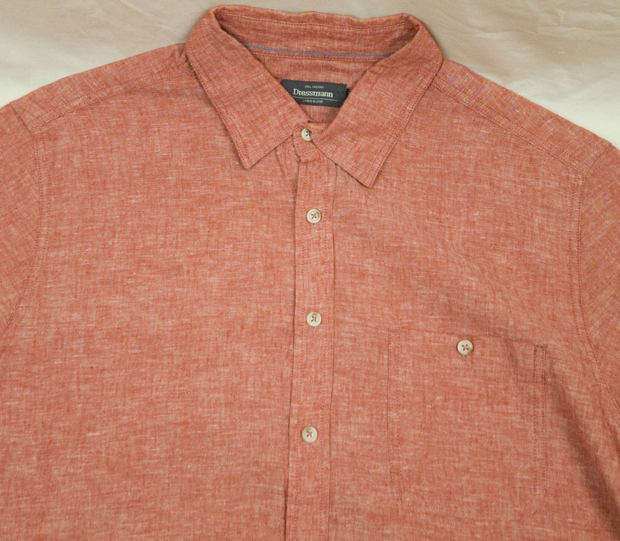 Other DRESSMANN SHIRT SHORT SLEEVE LINEN COTTON SIZE XL VGC Size US XL / EU 56 / 4 - 4 Thumbnail