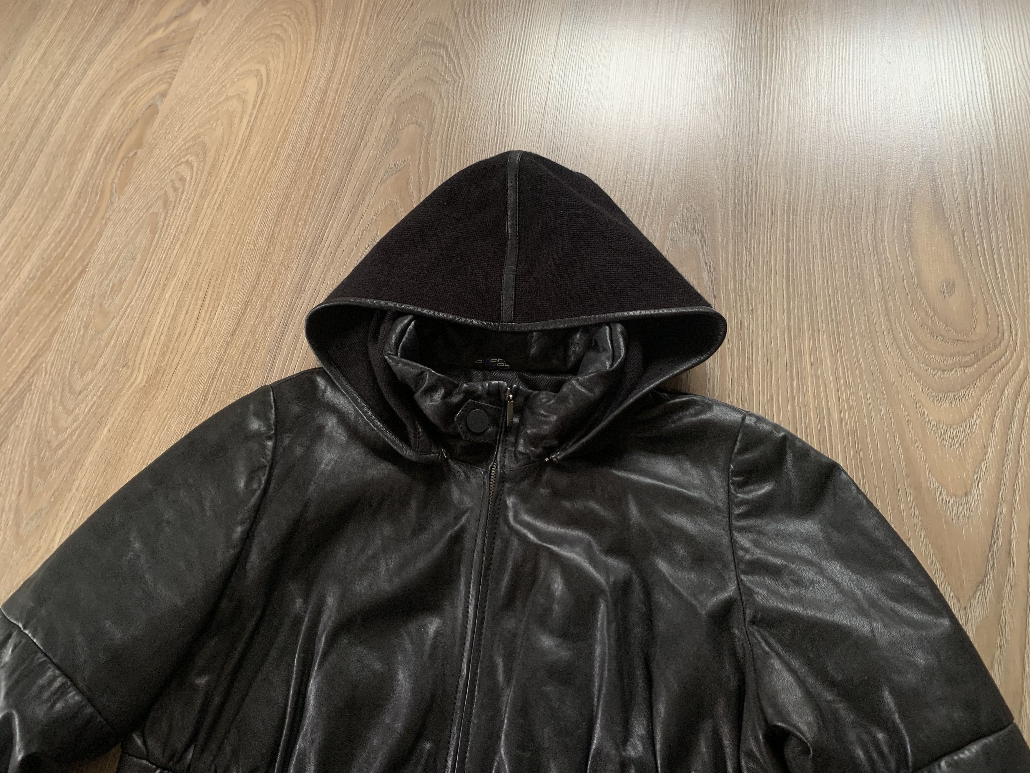 Japanese Brand Vintage Roman Bow Black Leather Jacket With Hood Size M / US 6-8 / IT 42-44 - 5 Thumbnail