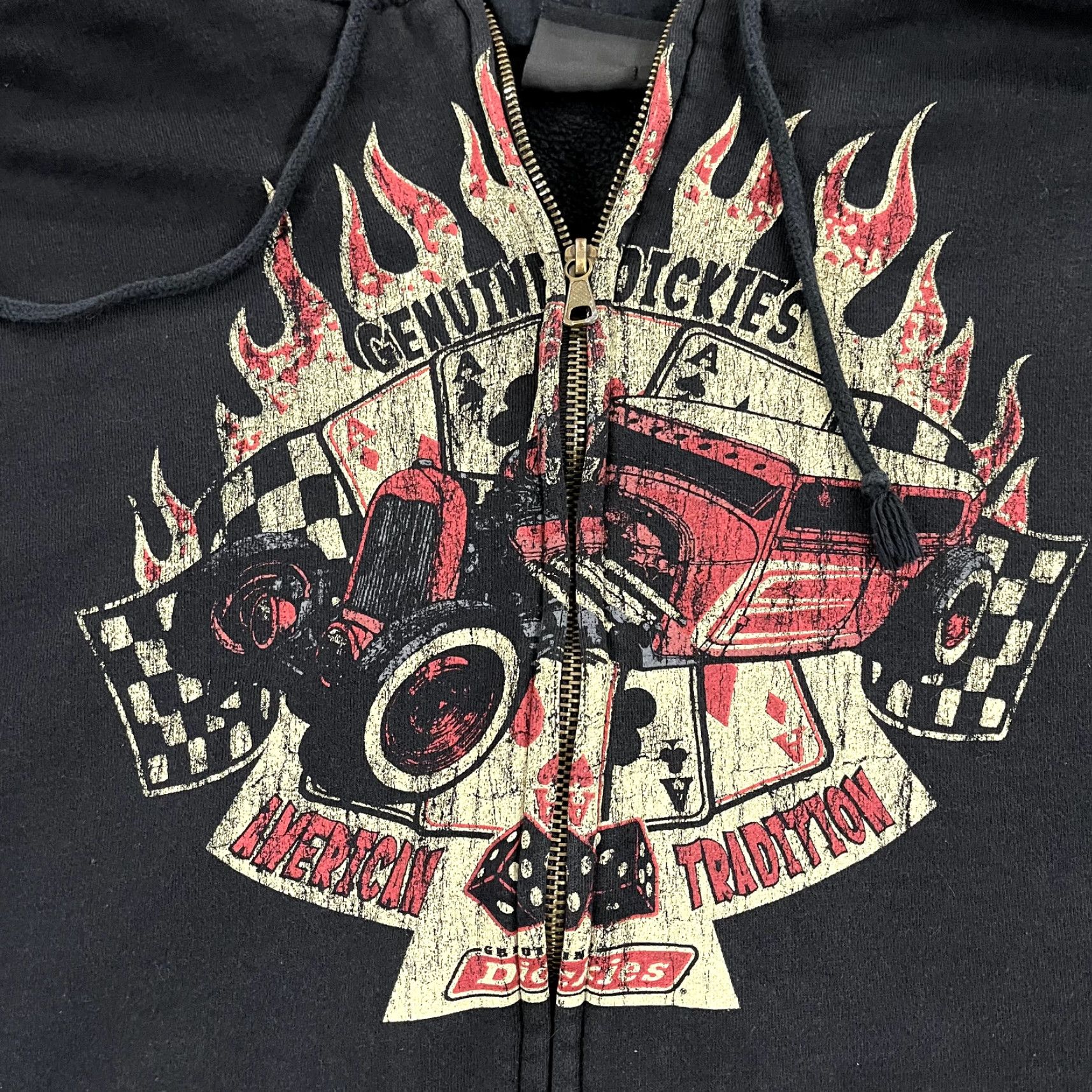 Dickies DICKIES Jacket Mens 2XL XXL Black Hotrod Car Graphic Skater Hooded Zip Retro Y2K Vintage No Collage? wait Size US XXL / EU 58 / 5 - 2 Thumbnail