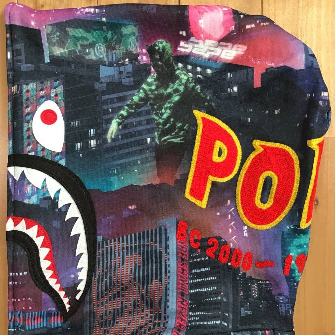 Bape 🔥2XL🔥 BAPE NEON TOKYO Shark Full Zip Hoodie a bathing ape Size US XXL / EU 58 / 5 - 5 Thumbnail