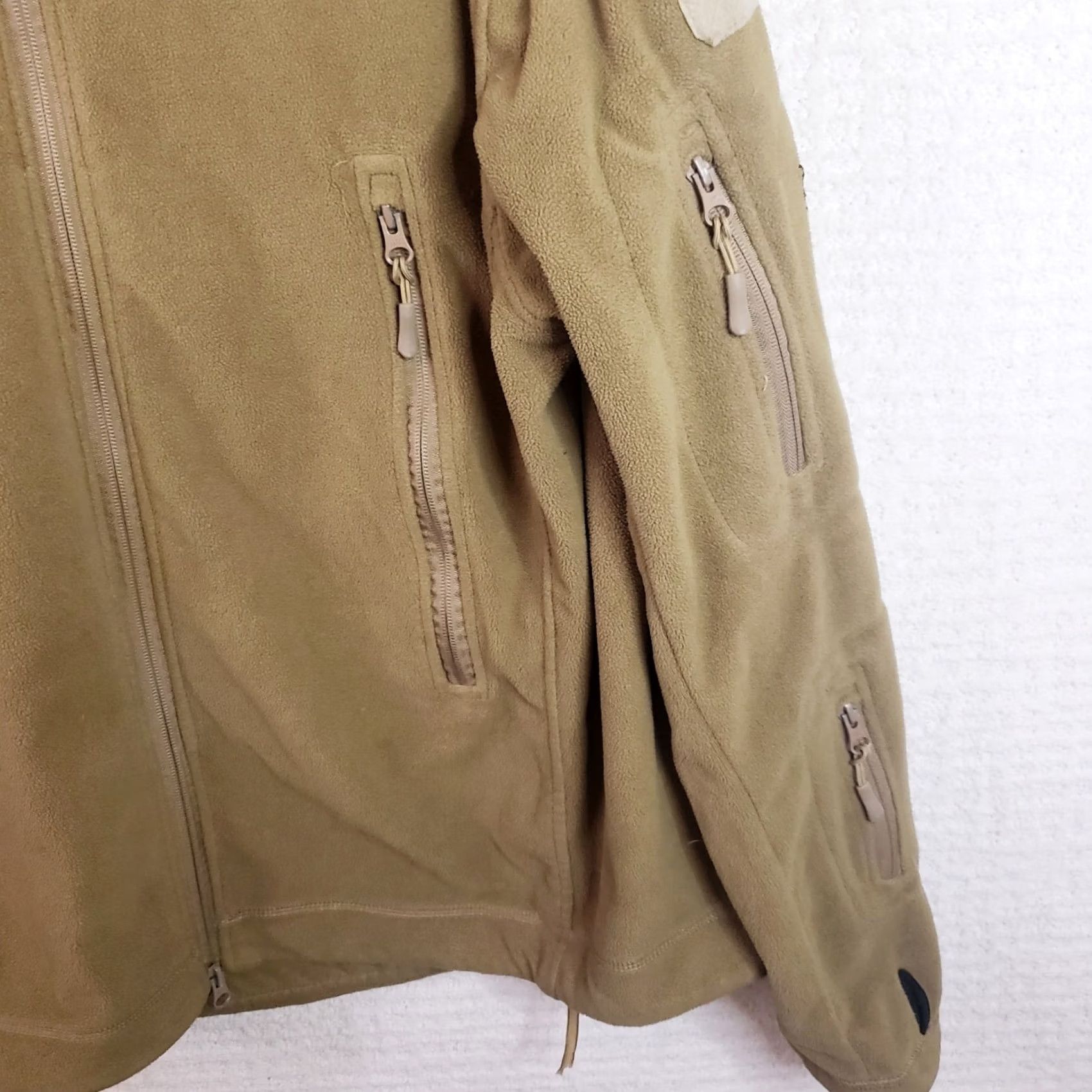 Vintage Tactical Fleece Jacket Military Hooded Zip Full Zip Men L Tan Army Special Ops Size US L / EU 52-54 / 3 - 5 Thumbnail