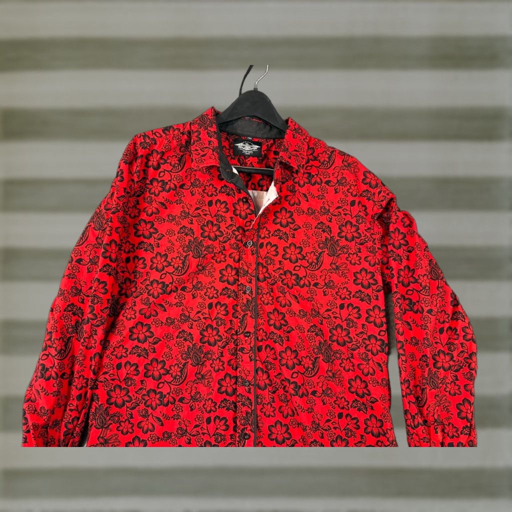 Vintage El General 1901 Western Shirt Mens 2XL Red Black Floral Button-Up Long Sleeve Size US XXL / EU 58 / 5 - 1 Thumbnail