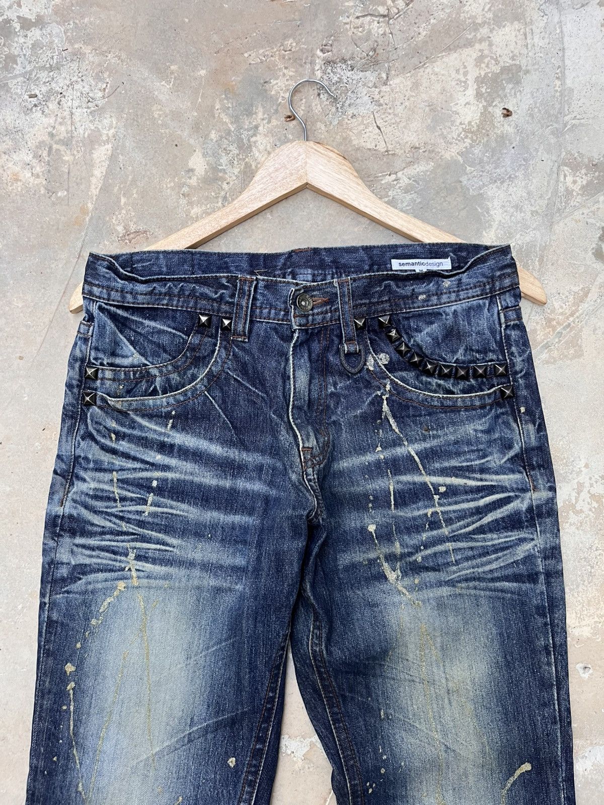 Japanese Brand 💥Semantic Design Skull Distressed Jeans Size US 31 - 13 Thumbnail