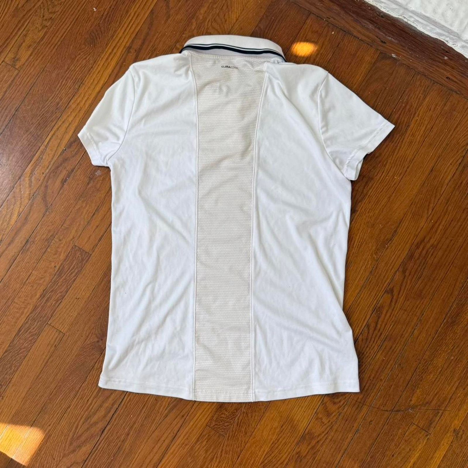 Adidas ✿ ⋆ 𓆩♡𓆪 Adidas White Stripe Polo Top 𓆩♡𓆪 ⋆ ✿ Size L / US 10 / IT 46 - 5 Thumbnail