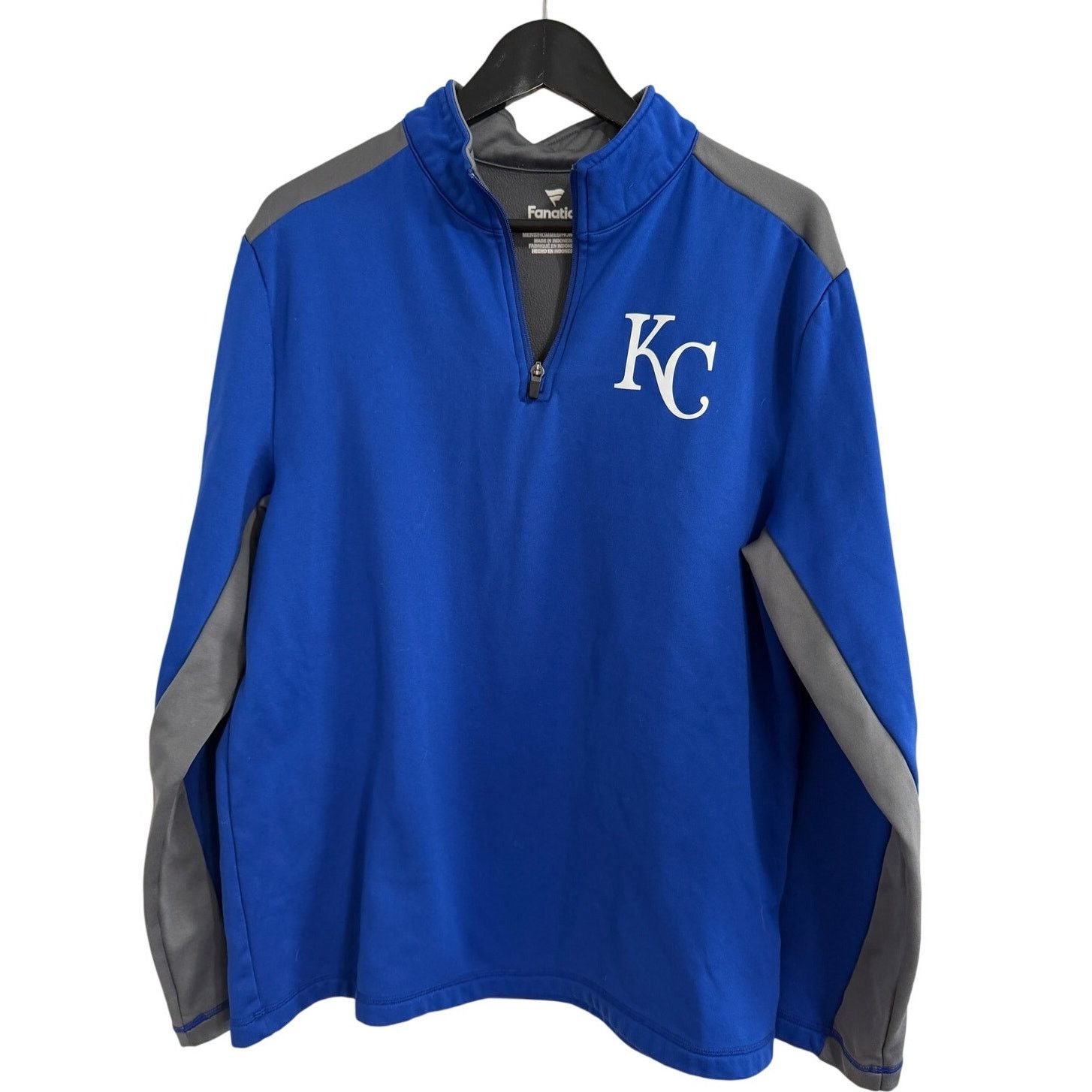 MLB Kansas City Royals Blue 1/4-zip Sweatshirt Size Large Size US L / EU 52-54 / 3 - 1 Thumbnail