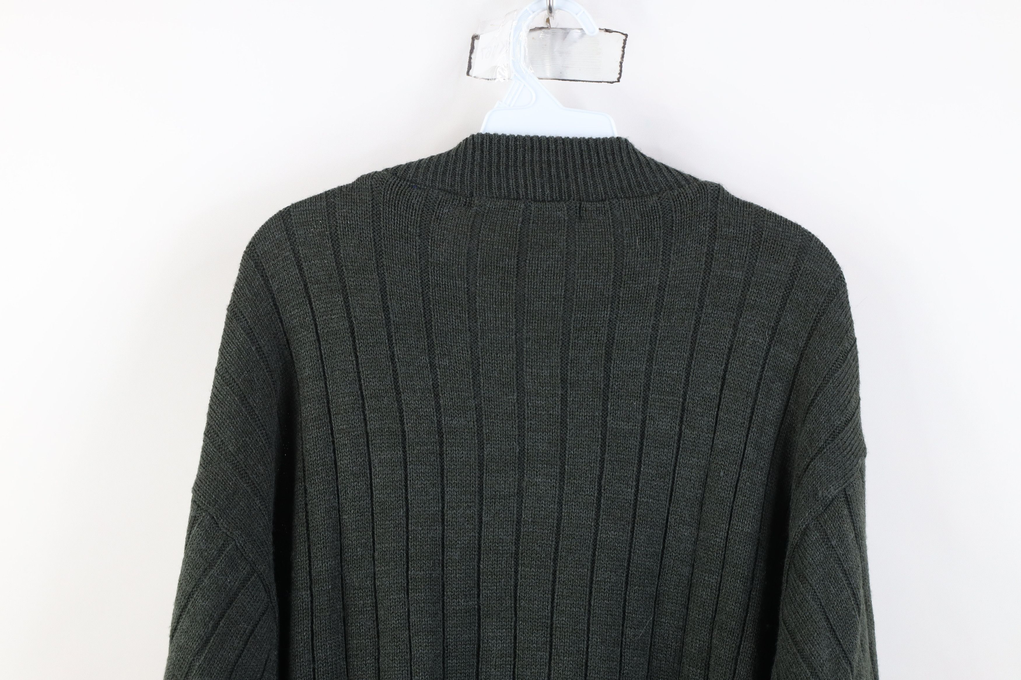 Vintage Vintage 90s Streetwear Ribbed Knit Full Zip Cardigan Sweater Size US XL / EU 56 / 4 - 11 Thumbnail