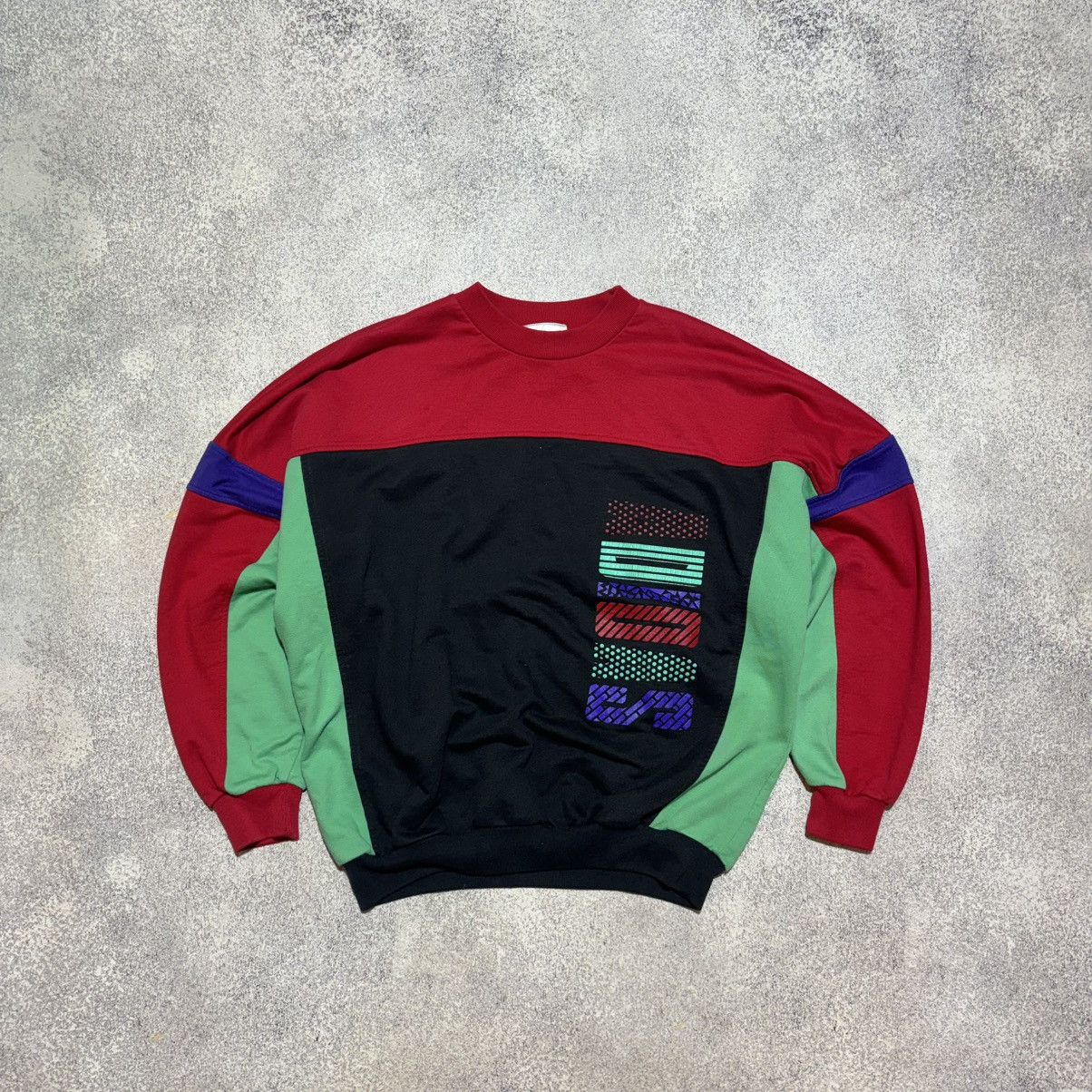 Adidas × Vintage Adidas Vintage Sweatshirt Multicolour Big Logo Y2K size M Size US M / EU 48-50 / 2 - 1 Thumbnail