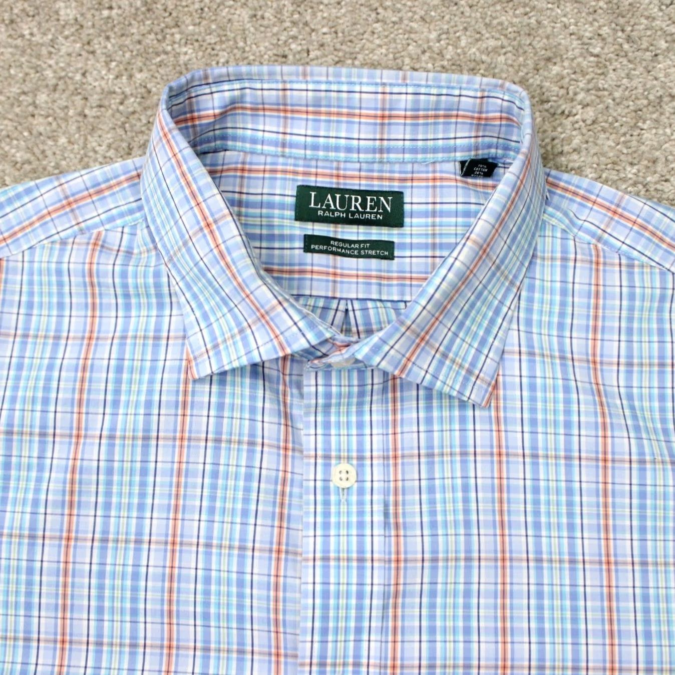 Ralph Lauren LAUREN Ralph Lauren Shirt Men 18, 34/35 Blue Regular Fit Performance Stretch L/S Shirt Mens 18 Blue 70% Cotton 26% Nylon 4% Elastane Size US XXL / EU 58 / 5 - 6 Thumbnail