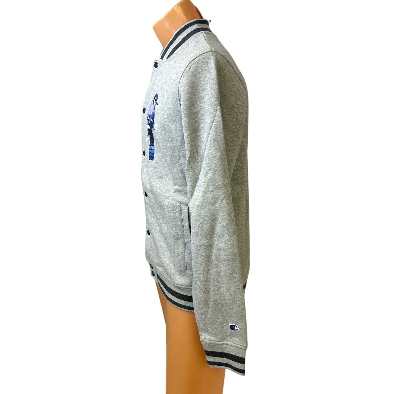 Champion New Champion Mens Small Hand Printed Blue Jay Bomber Jacket Size US S / EU 44-46 / 1 - 3 Thumbnail