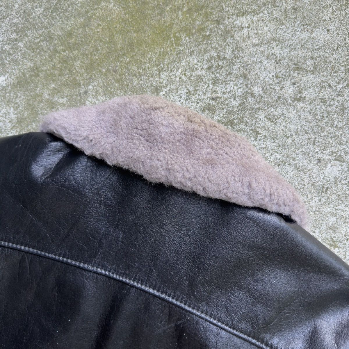 Vintage 40s 50s Leather Horsehide Shearling Jacket ERD Grunge Size US L / EU 52-54 / 3 - 22 Thumbnail