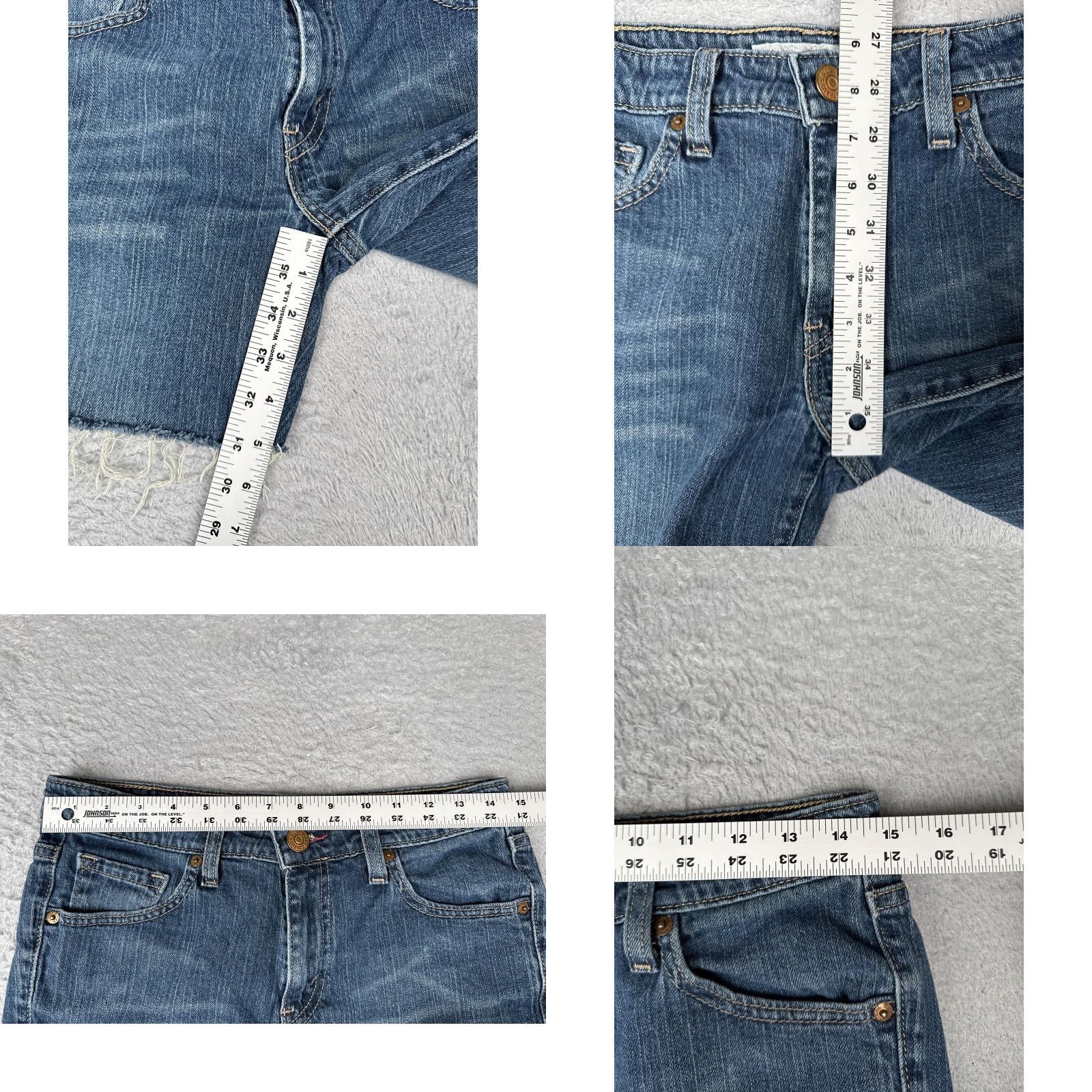 Levi's Levi's 508 Shorts Womens 9 Blue Denim Cut-Off Frayed Raw Hem 5-Pocket Spring Summer 29 Inseam Juniors Girls Size 30" / US 8 / IT 44 - 8 Thumbnail