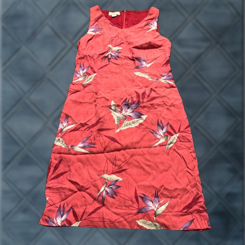 Tommy Bahama VINTAGE Tommy Bahama Dress Womens 6 Sleeveless Floral Pink Silk Maxi 90s Floral Sun Dress Women's Long Sundress Maxi Size M / US 6-8 / IT 42-44 - 1 Thumbnail