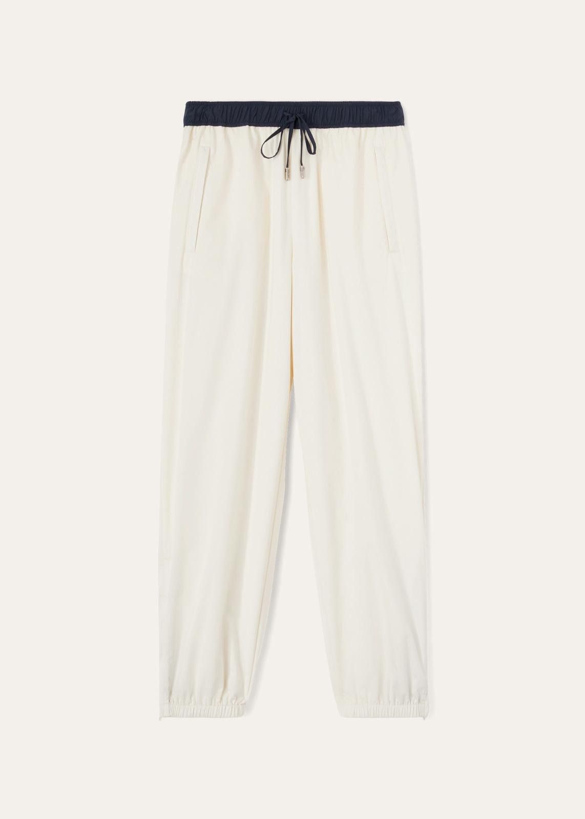 Loro Piana o1srvl11e0125 Keelan Wind Stretch Joggers in White & Blue Size 26" / US 2 / IT 38 - 1 Thumbnail