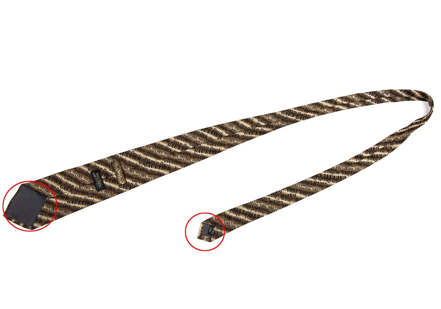 Jean Paul Gaultier Jacquard Logo Tie in Brown and Gray Size ONE SIZE - 6 Thumbnail