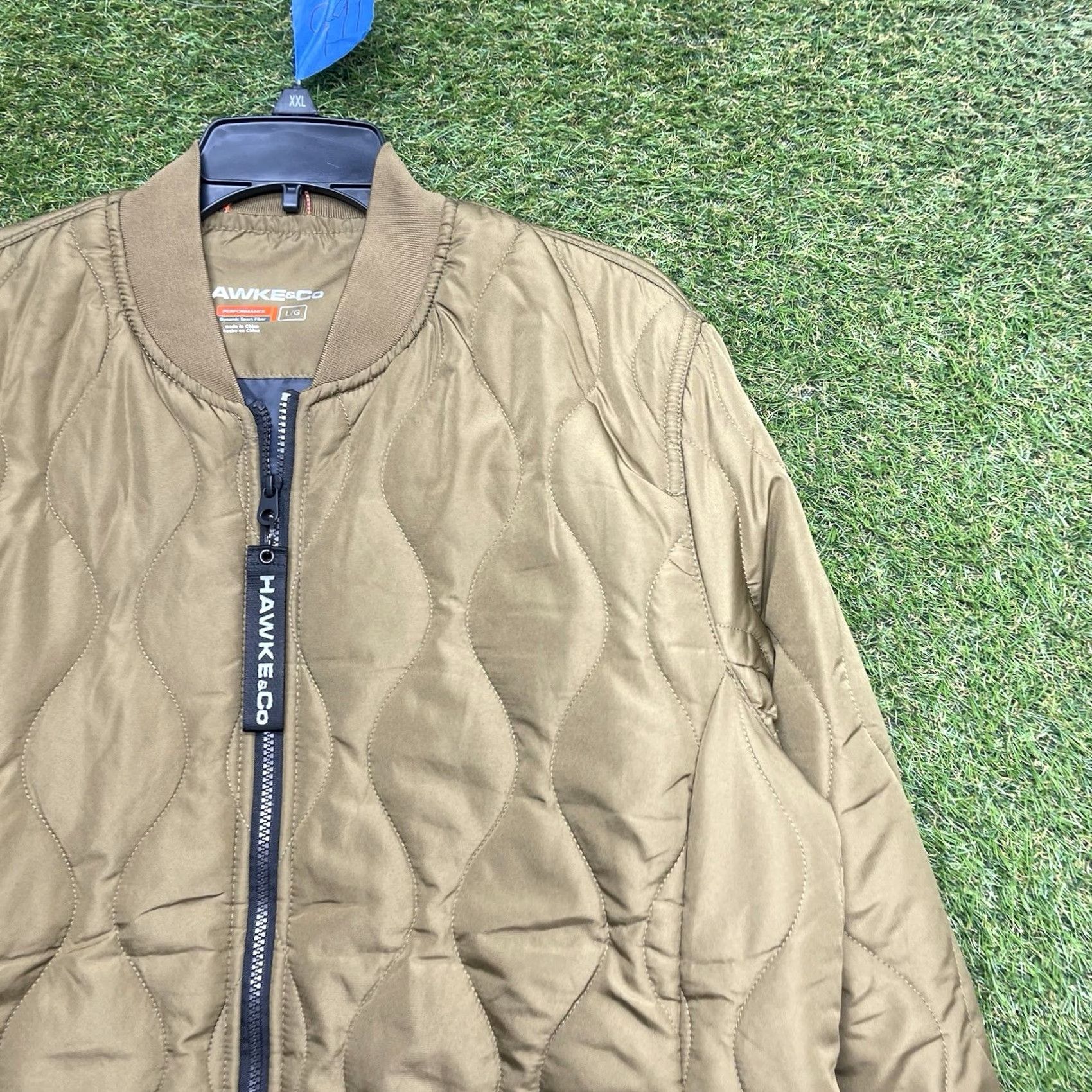 Vintage Hawke & Co Jacket Mens L Brown Quilted Zip Stand-Up Pocket Wind-Resistant Outdoor Hiking Mid-Length NWT Size US L / EU 52-54 / 3 - 3 Thumbnail