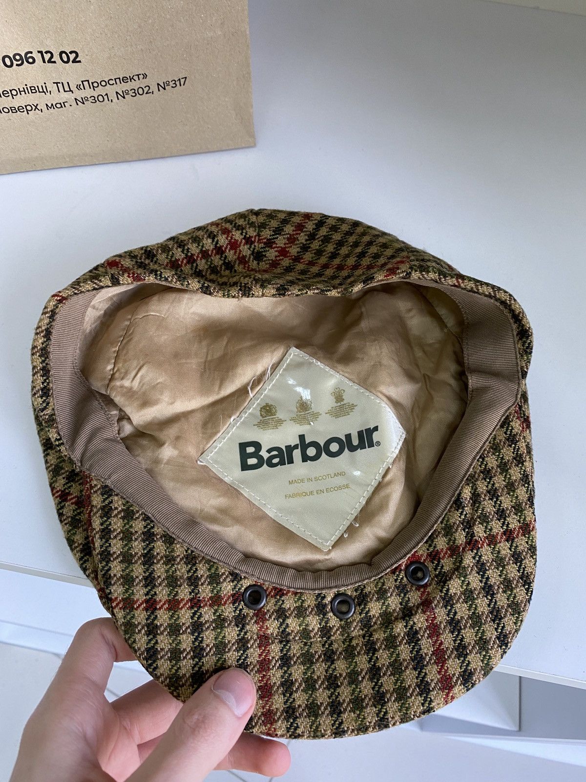 Barbour × Vintage Vintage Barbour Waxed cap hat Size ONE SIZE - 5 Thumbnail