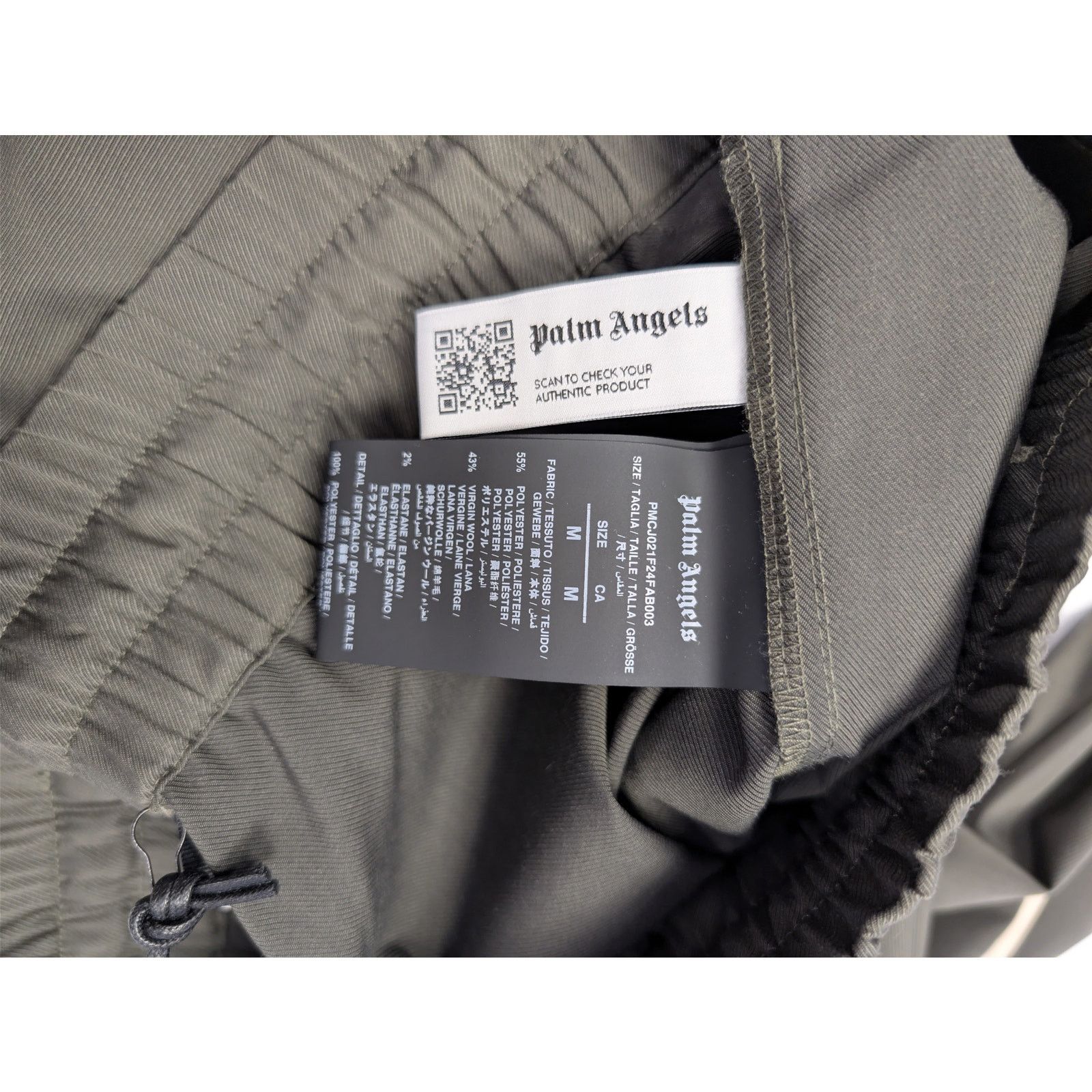 Palm Angels o1rshd1 Classic Logo Wool Track Pants in Military/Off-White Size US 32 / EU 48 - 17 Thumbnail