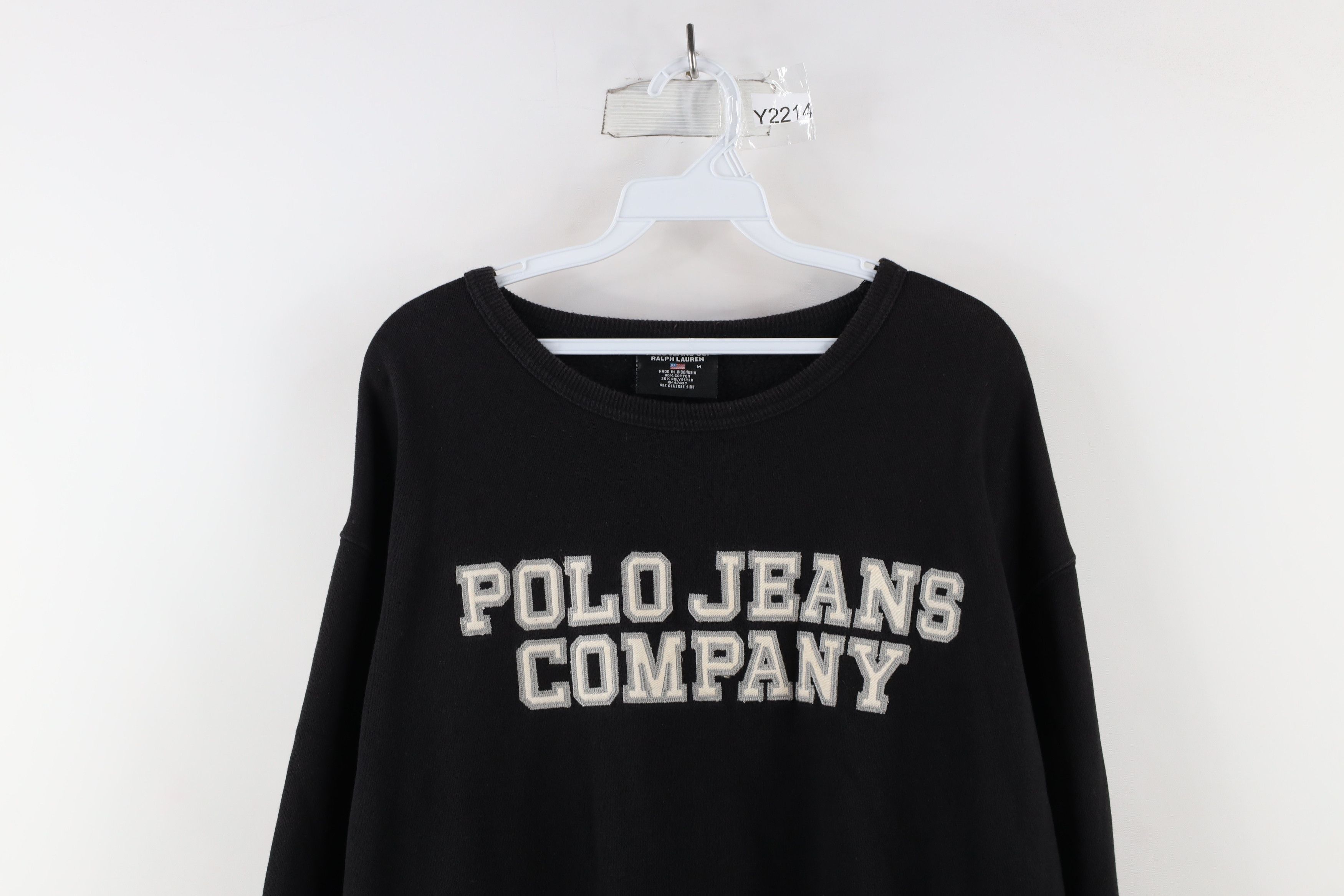 Polo Ralph Lauren Vintage 90s Ralph Lauren Out Block Letter Sweatshirt Black Size US M / EU 48-50 / 2 - 2 Thumbnail