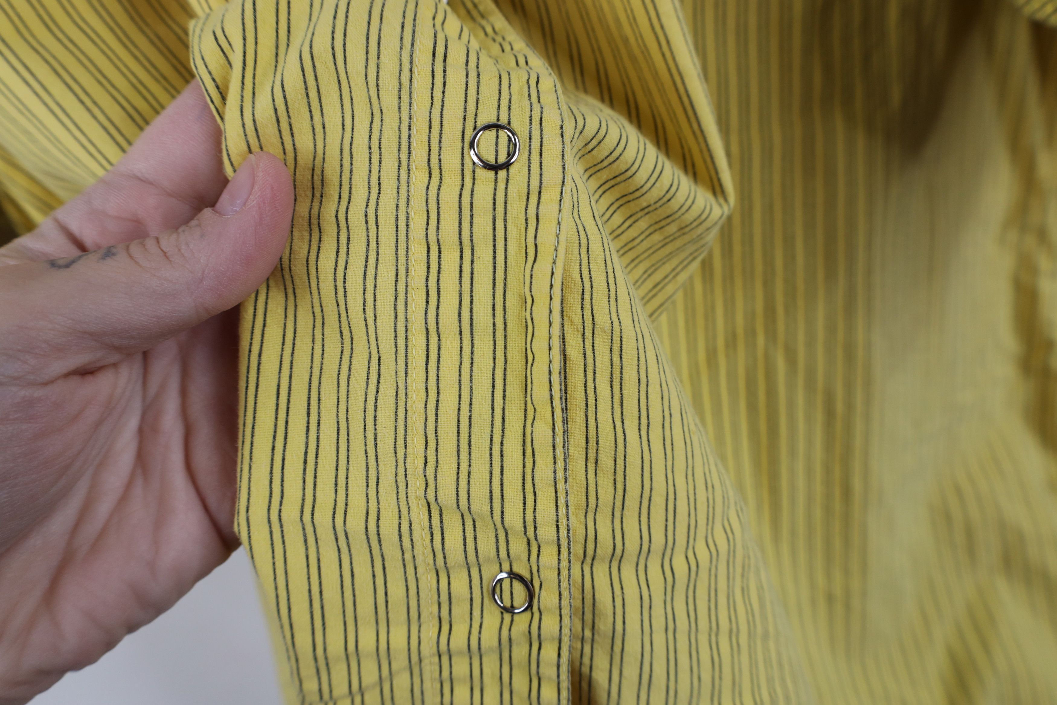 Vintage Vintage 90s Streetwear Boxy Baggy Button Shirt Yellow Size M / US 6-8 / IT 42-44 - 5 Thumbnail