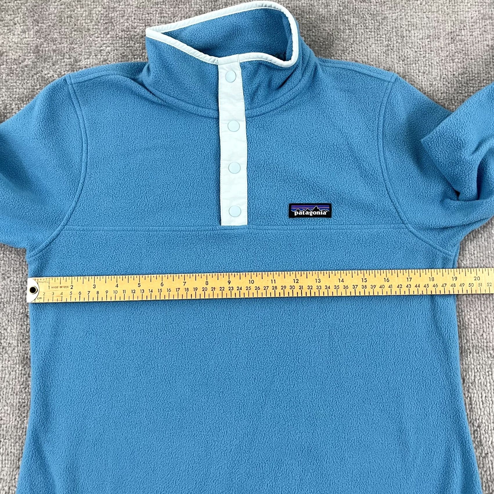 Patagonia PATAGONIA Sweater Womens M Blue Fleece Pullover Hiking Trail Regular Knit-Top, Pocket, Lightweight, Breathable, Logo, Casual, Spring Fall Winter, 90s? Size M / US 6-8 / IT 42-44 - 5 Thumbnail