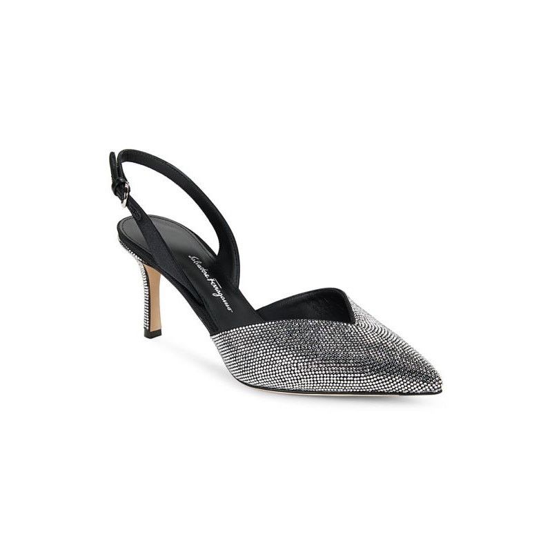 Salvatore Ferragamo Salvatore Ferragamo Ileen 70 Crystal-Embellished Pumps sz. 7 Size US 7 / IT 37 - 1 Thumbnail