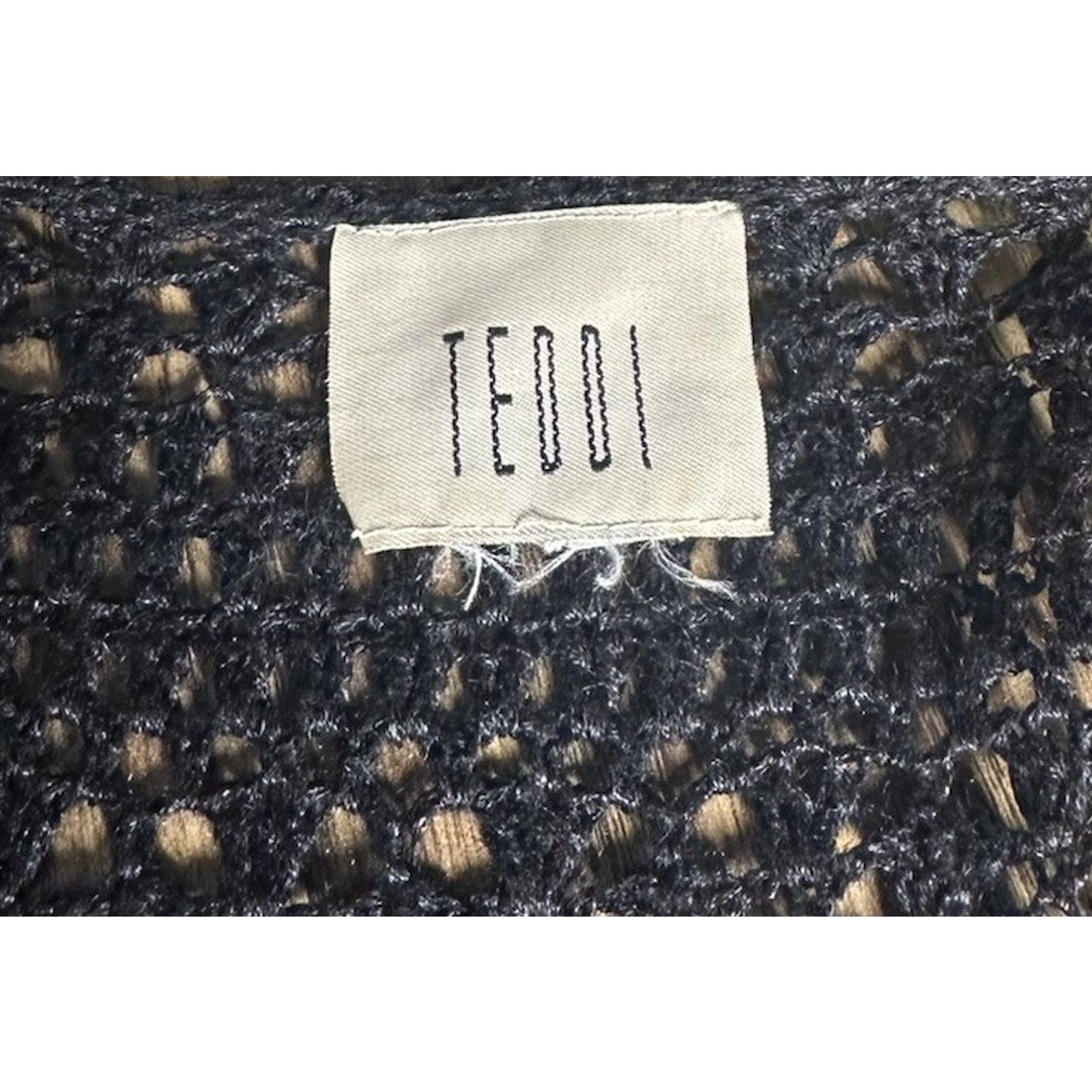 Other Vtg 90s Teddi Black Floral Dress Crochet Cardigan Set M/L? Size L / US 10 / IT 46 - 11 Thumbnail