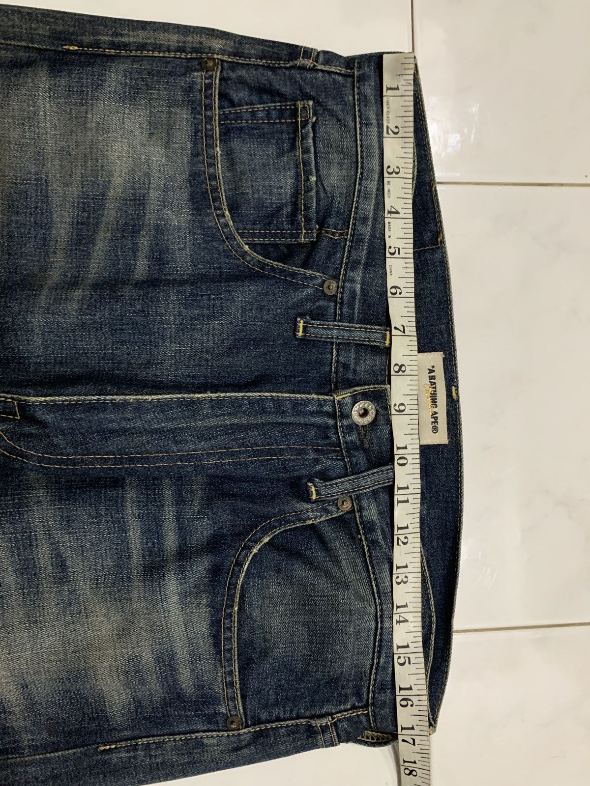 Bape Vintage OG Bape A Bathing Ape Multi Logo Jeans Size US 33 - 18 Thumbnail