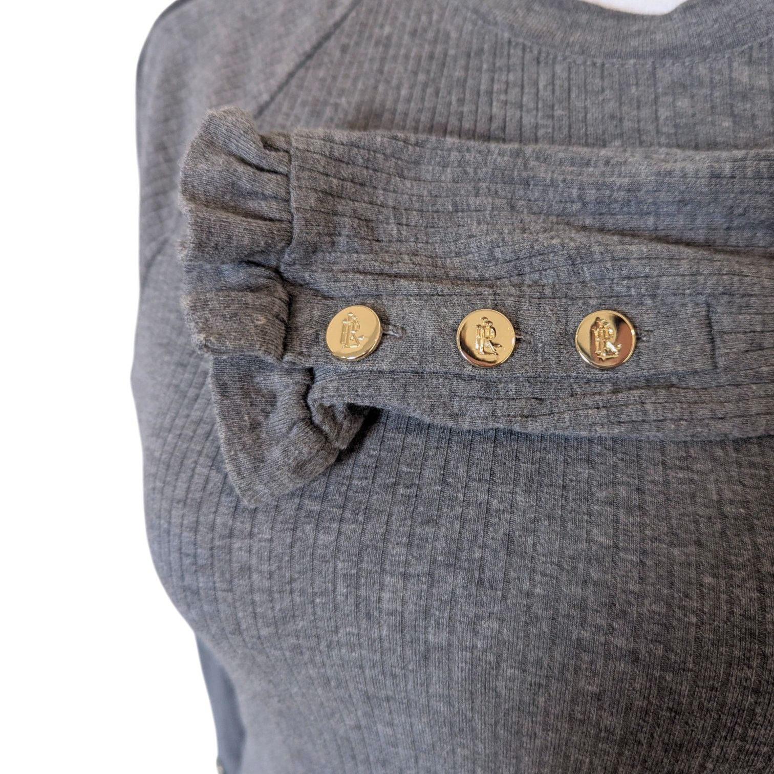 Ralph Lauren Ralph Lauren Button Trim Cotton-Blend Rib Knit Top Small Size S / US 4 / IT 40 - 11 Thumbnail